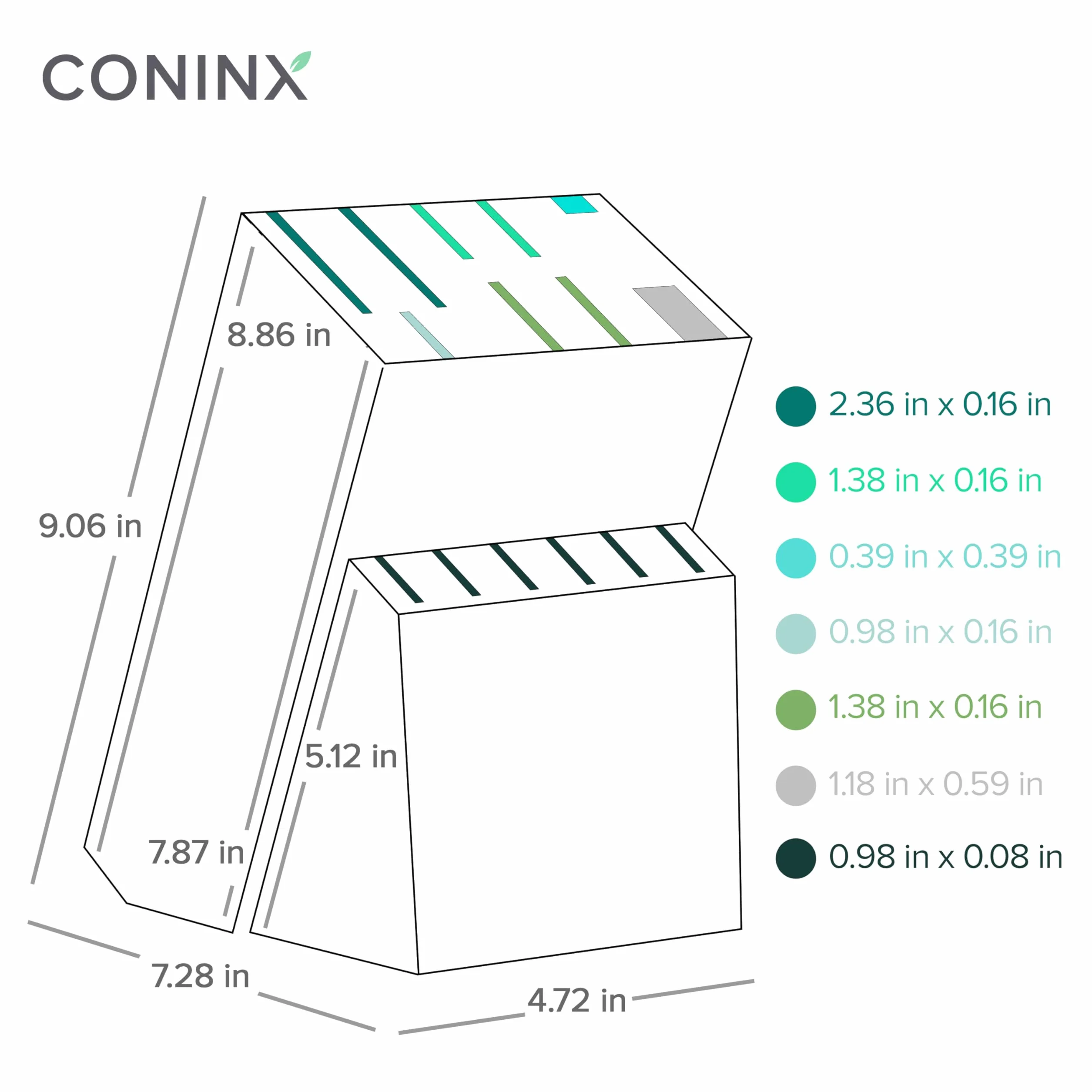Coninx Raf Blok na Noże z Drewna Kauczukowego - Uchwyt na Noże do 13 Różnych Noży, Uporządkowanej Kuchni, Wymiary: 13x19x22 cm, Elegancka i Funkcjonalna Organizacja Noży, Bez Noży w Zestawie