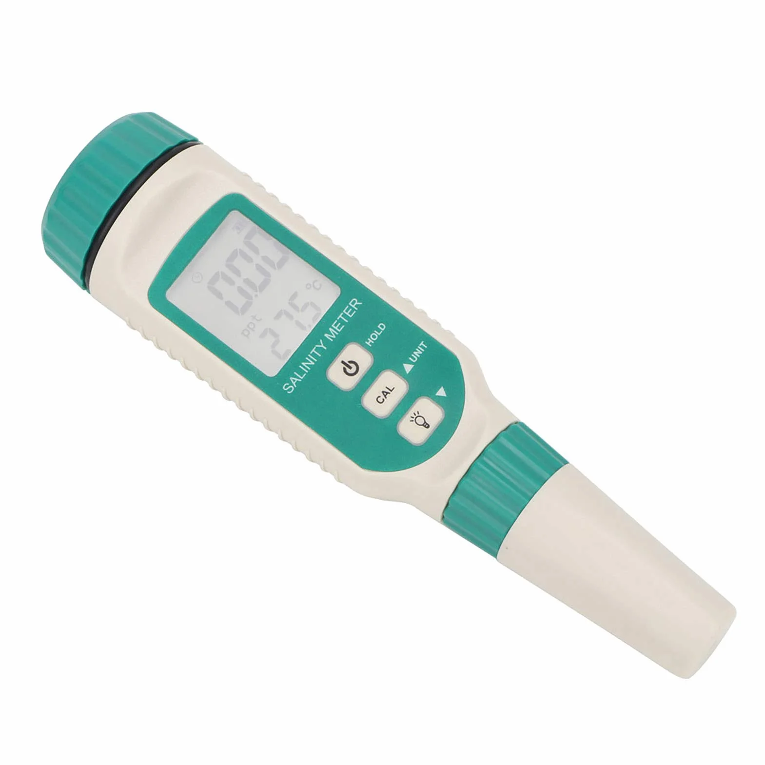 Przenośny cyfrowy tester zawartości soli SMART SENSOR AR8012 z wyświetlaczem LCD i instrukcją obsługi do monitorowania źródeł wody, akwakultury