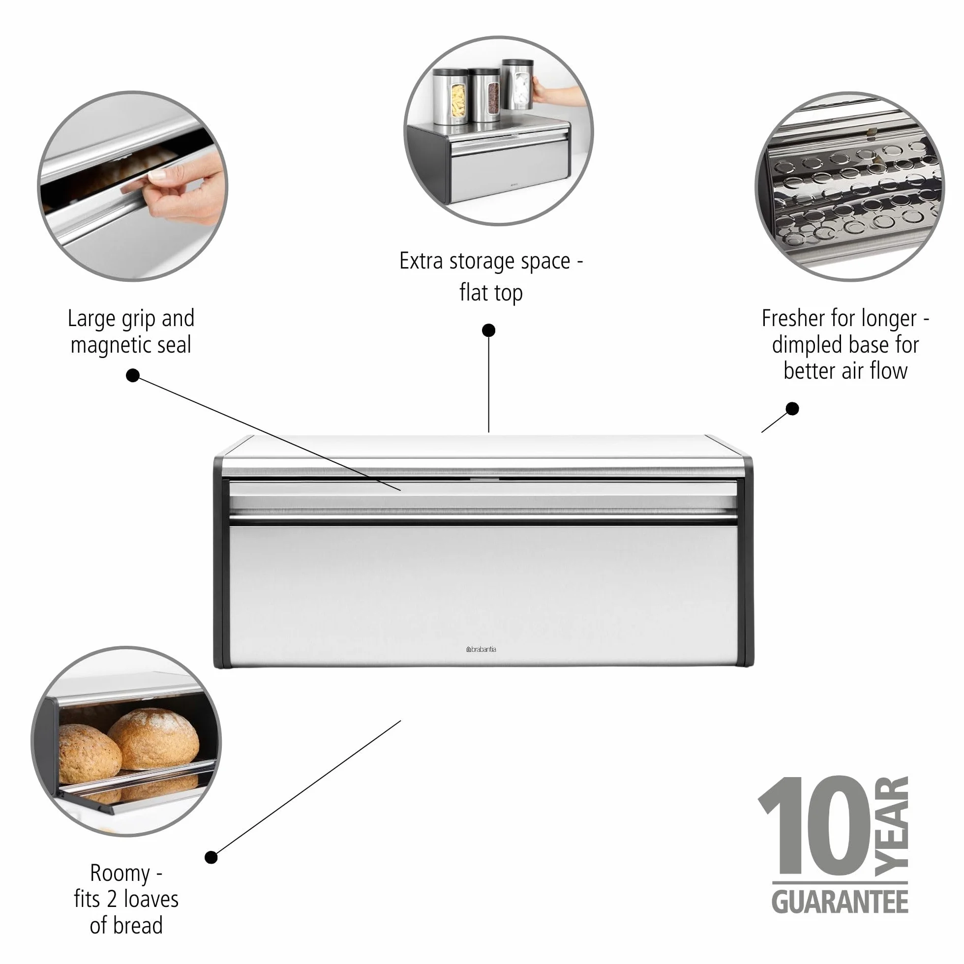 Brabantia Chlebak Prostokątny, Matt Steel