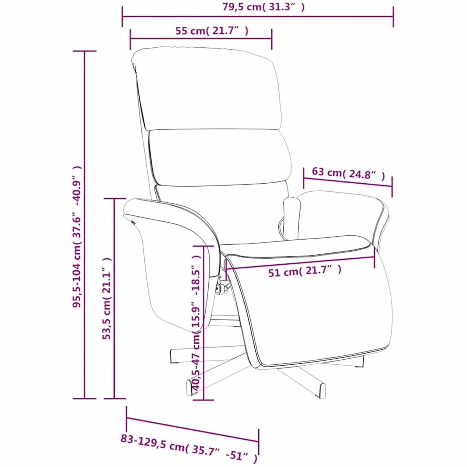 Fotel do masażu z funkcją leżenia i masażem wibracyjnym, 100% tkanina poliestrowa, ciemnozielony, 79,5 x 129,5 x 95,5 cm (pozycja leżąca), ergonomiczny