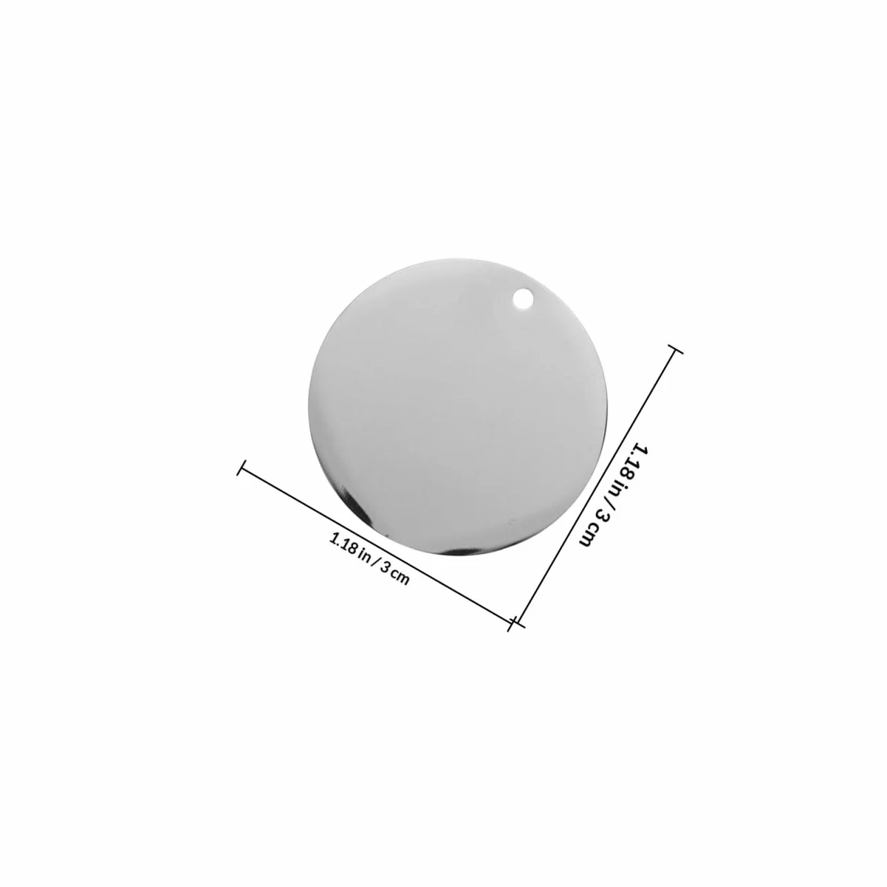Milisten Zestaw 10 okrągłych zawieszek ze stali nierdzewnej 1,2 mm, polerowane, 3 cm, puste etykiety do spersonalizowanego grawerowania, medale identyfikacyjne dla psów i kotów,