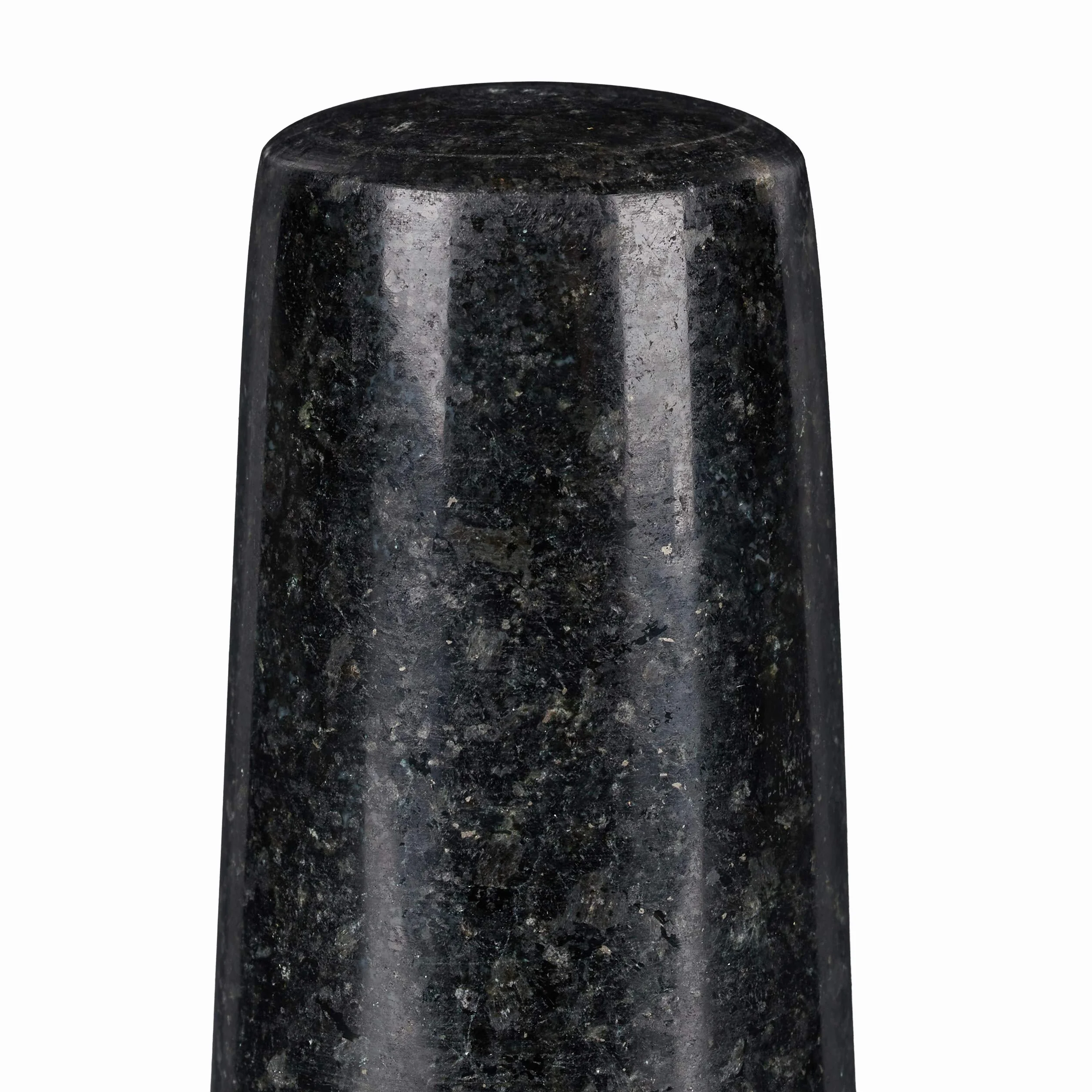 Relaxdays Moździerz granitowy z tłuczkiem, wytrzymały i trwały, przyprawy, zioła, polerowany kamienny moździerz, Ø 12 cm, 300 ml, czarny