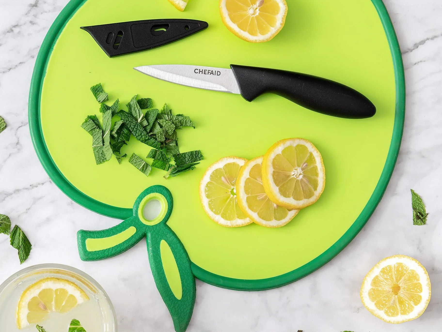 Chef Aid Nóż użytkowy z osłoną, czarny
