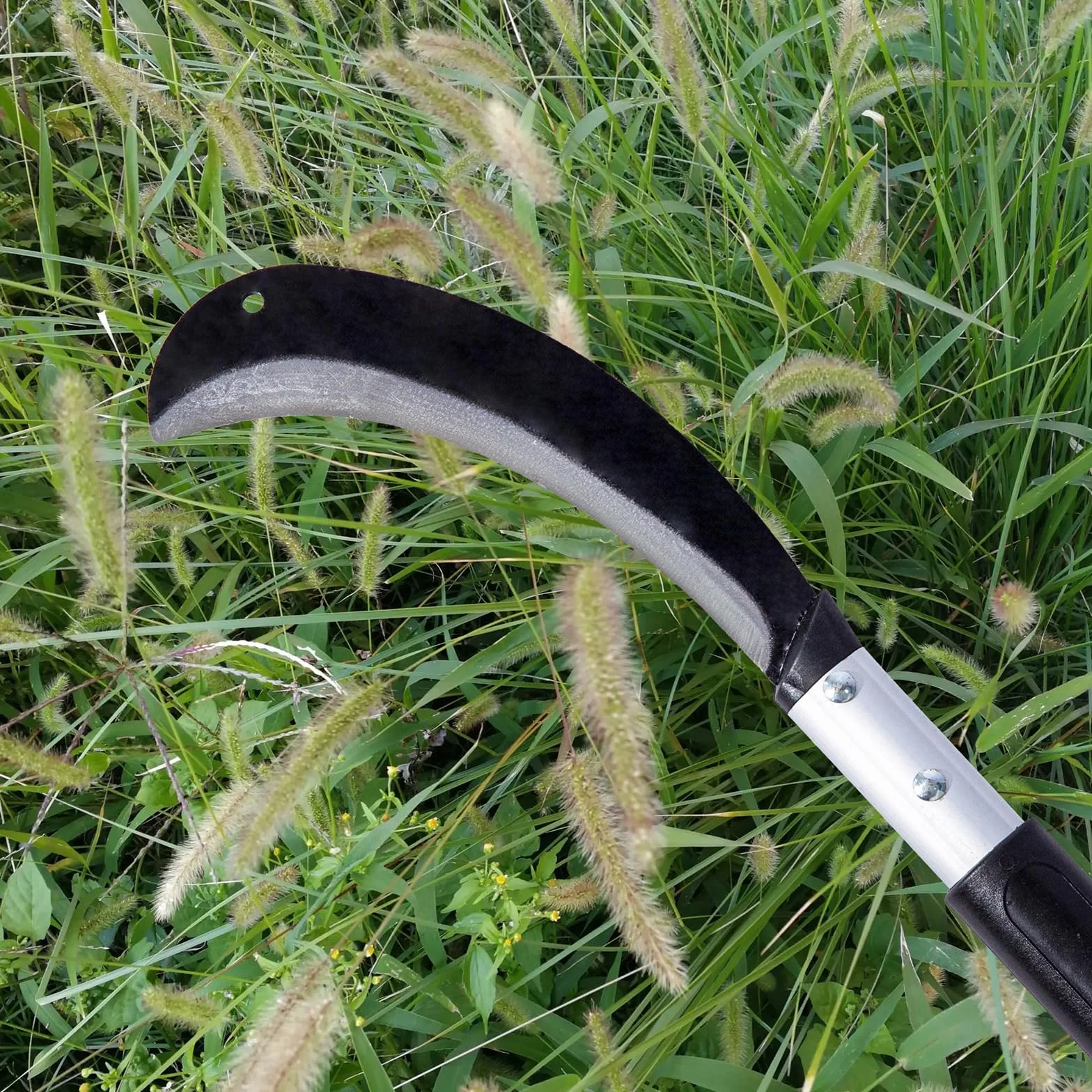 Sierp do koszenia, stalowy sierp do trawy, ogrodnictwo Japońska klinga z manganu i stali w kształcie półksiężyca, wielofunkcyjny ogrodniczy sierp do chwastów i trawy oraz profesjonalny rolniczy sierp