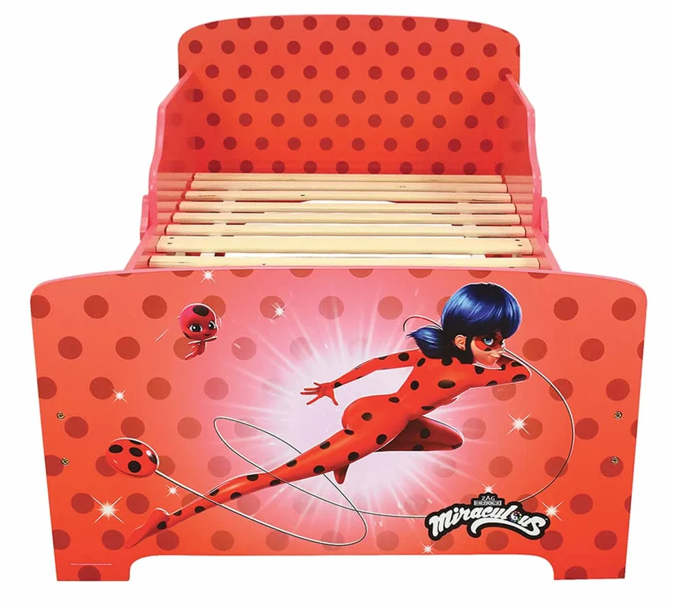 FUN HOUSE Miraculous Biedronka 713483 Łóżko z listwami 140X70 cm dla dzieci