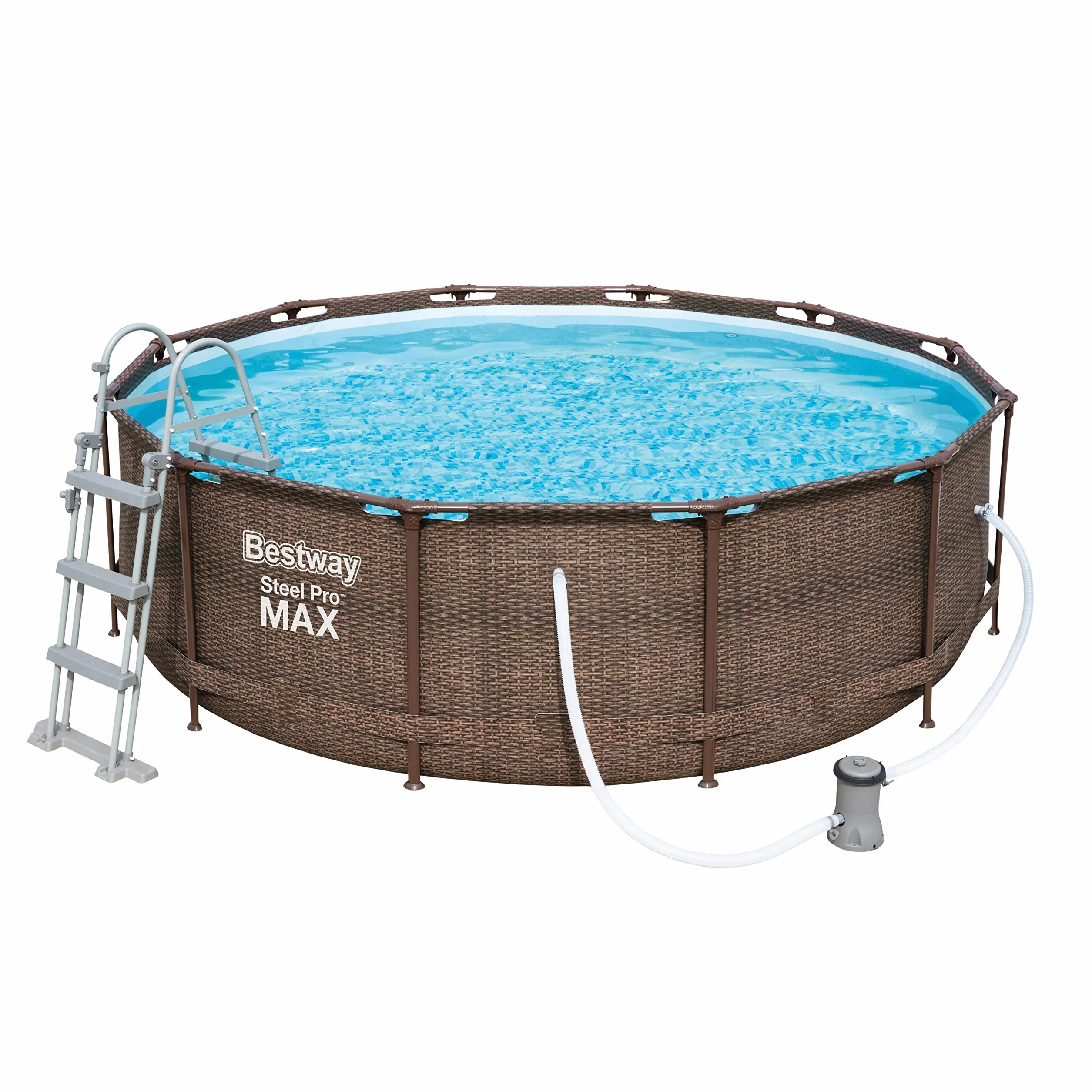 Bestway Steel Pro Max Framepool zestaw basenowy, okrągły, z pompą filtrującą i drabinką bezpieczeństwa 366 x 100 cm