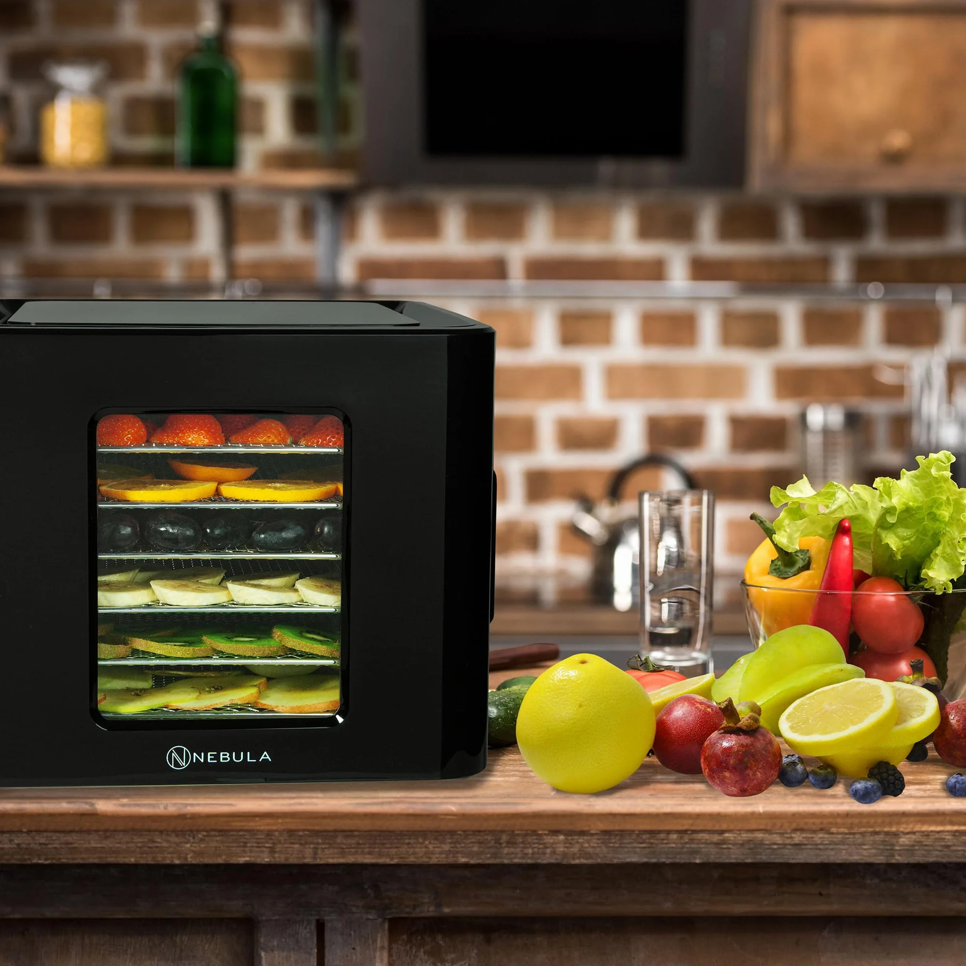 Nebula Dehydrator żywności z 6 tacami ze stali nierdzewnej, Sterowanie dotykowe LED, Regulowana temperatura 35-70C, 48-godzinny timer, Suszarka do żywności dla, Owoce, Veg, Mięso, Grzyby, Zioła