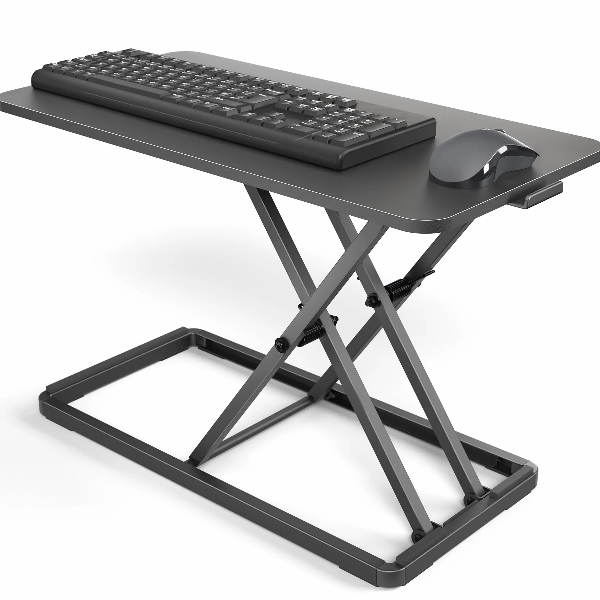 VIVO DESK-V024A Pojedynczy górny podnośnik nożycowy do klawiatury i myszy, biurko na laptopa z regulacją wysokości, do ergonomicznego stojaka roboczego, czarne, DESK-V024A