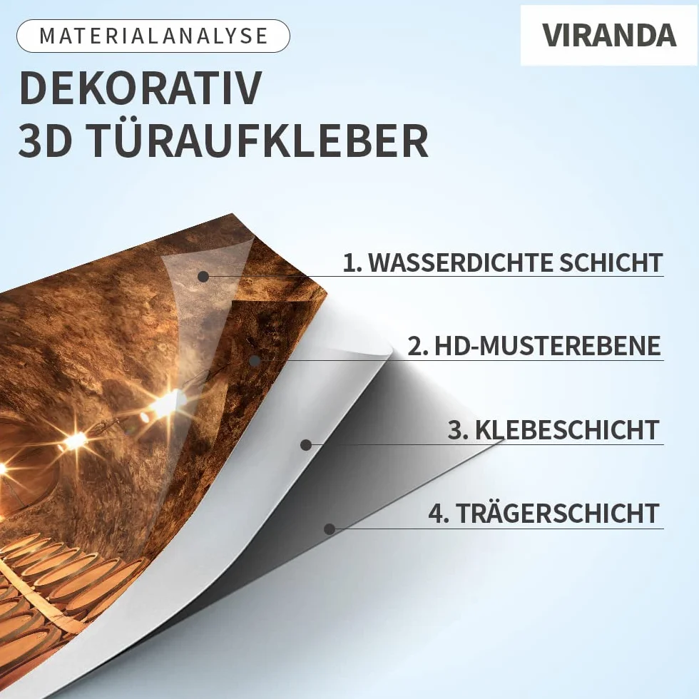 Samoprzylepna tapeta na drzwi, plakat na drzwi, 3D, krajobraz, fototapeta, folia na drzwi, tapeta ścienna, PCW, wodoodporna, do sypialni, 77 x 200 cm