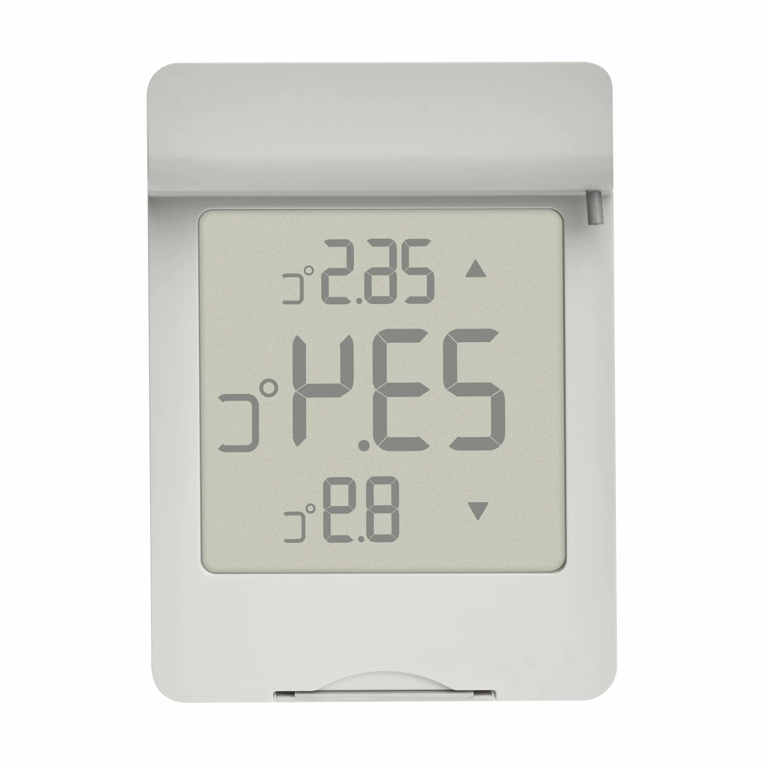TFA Dostmann WINDOO 30.1067.15 cyfrowy termometr okienny, odporny na warunki atmosferyczne, maks. wartości mini, z samoprzylepną folią, bez wiercenia, szaro-biały