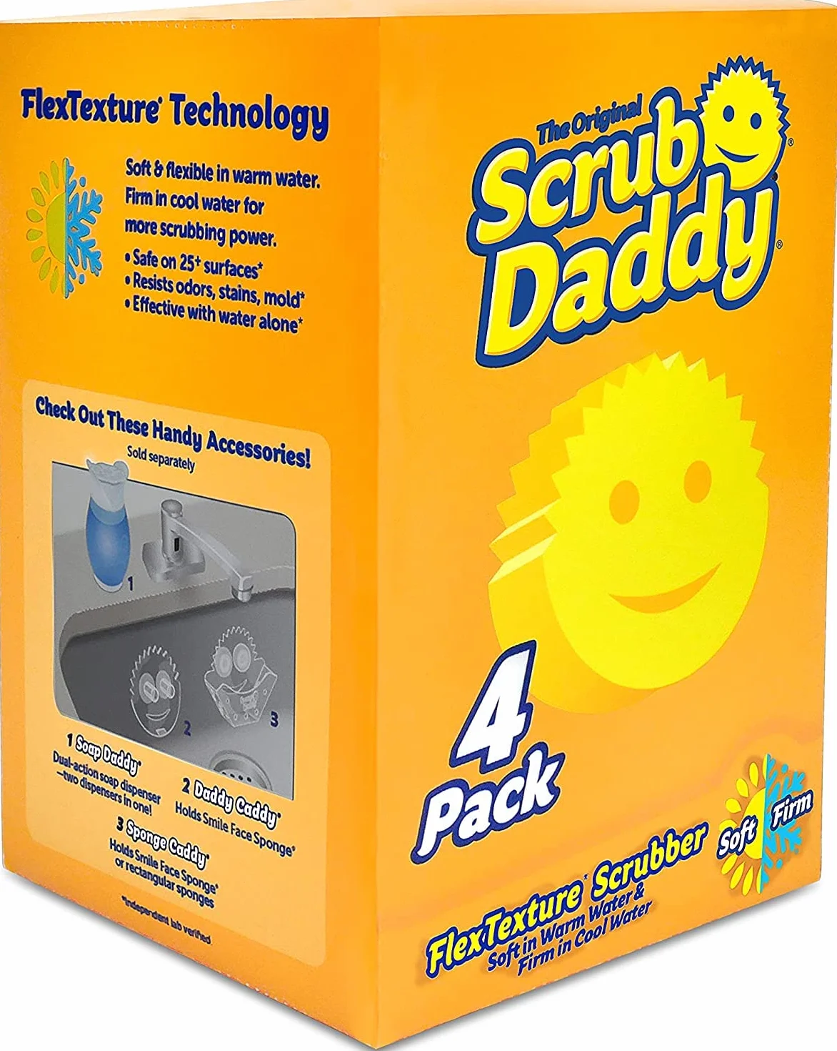 Scrub Daddy Gąbka Do Czyszczenia, Żółty, 4 Szt.