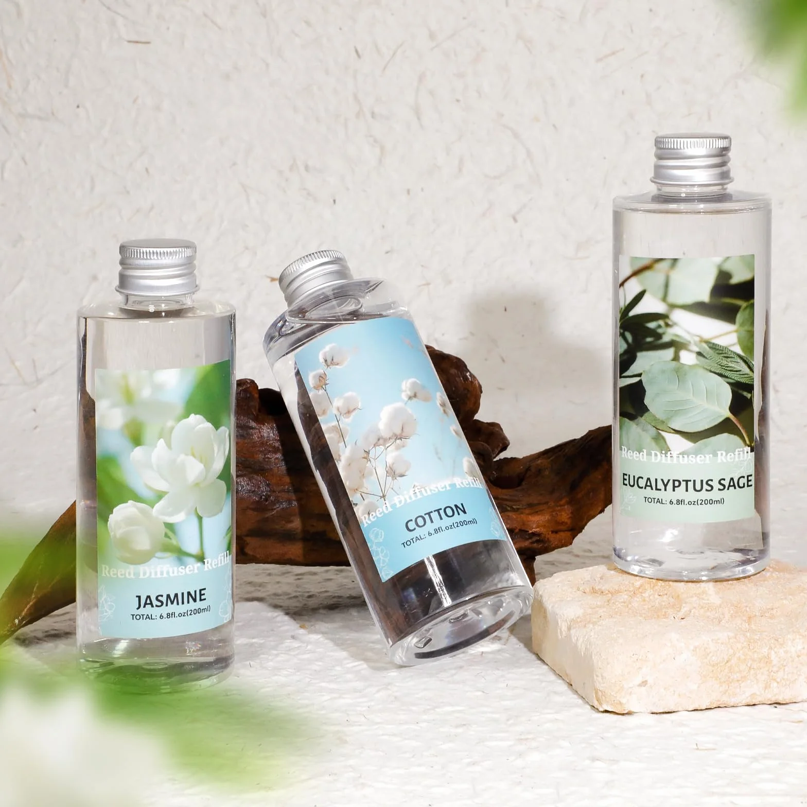 SCENTORINI Zapach do pomieszczeń, zapach bawełny, 200 ml, butelka uzupełniająca do dyfuzora, długotrwały aromat uzupełniający do salonu, sypialni, łazienki