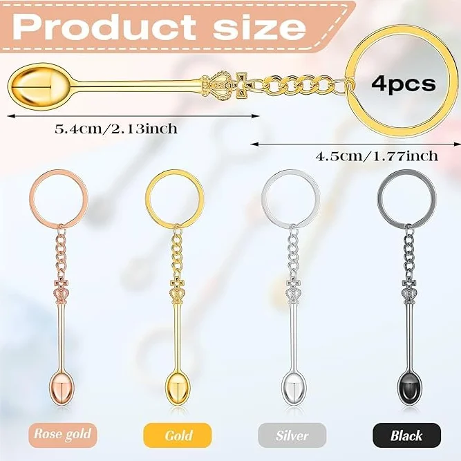 4 szt. Mini łyżka do herbaty, łyżka do pobierania próbek, mini łyżka szpatułka, zestaw mini łyżek, uchwyt na łyżkę koronową, łopatka laboratoryjna do mieszania i próbkowania