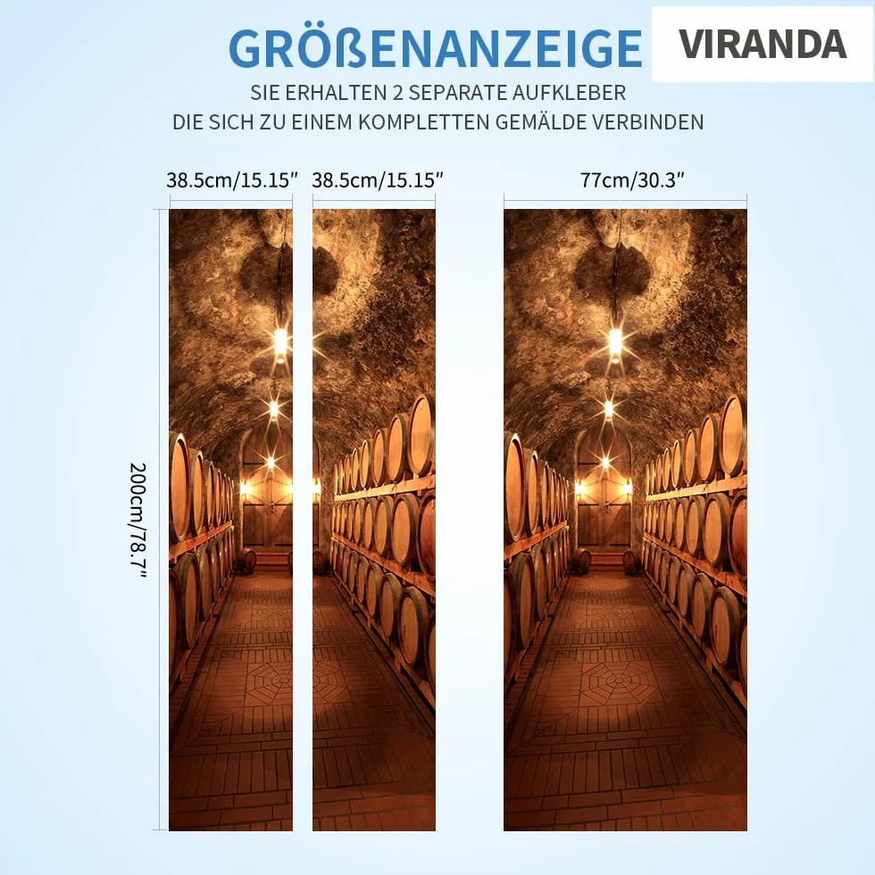 Samoprzylepna tapeta na drzwi, plakat na drzwi, 3D, krajobraz, fototapeta, folia na drzwi, tapeta ścienna, PCW, wodoodporna, do sypialni, 77 x 200 cm