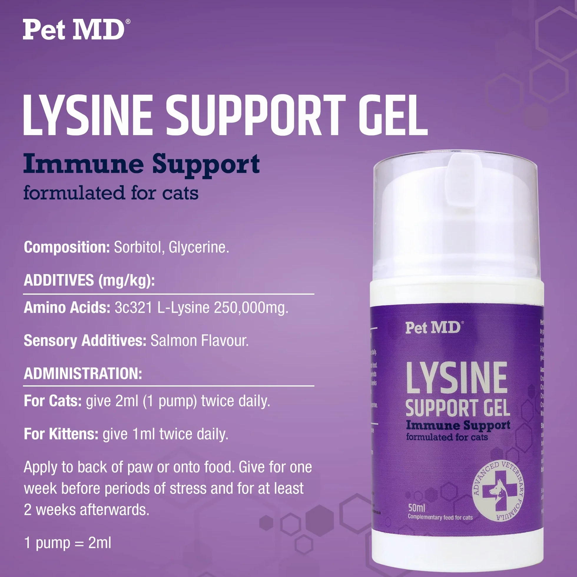 Pet MD Lysine Support Gel dla kotów 50 ml - L-Lysine wsparcie alergii i odporności