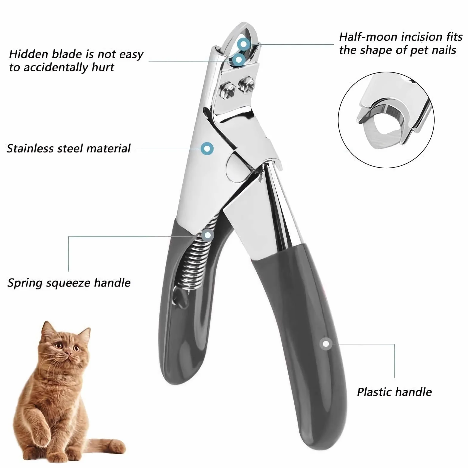 Pet Cat Dog Nails Clippers and Trymers-dedykowane narzędzie do pielęgnacji zwierząt, nożyczki do pielęgnacji kotów Szczeniak Kociak Małe psy Króliki lub inne małe zwierzęta (czarne)