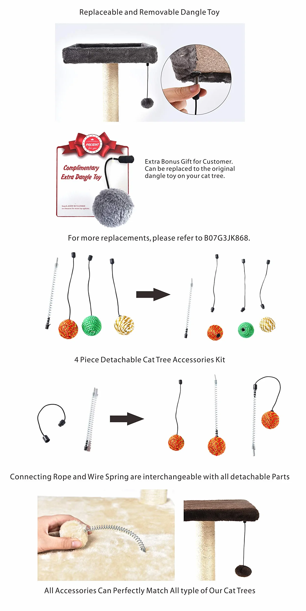 Amazon Basics Duży Drzewo-drapak dla Kota 127 cm Wielopoziomowy Beżowy