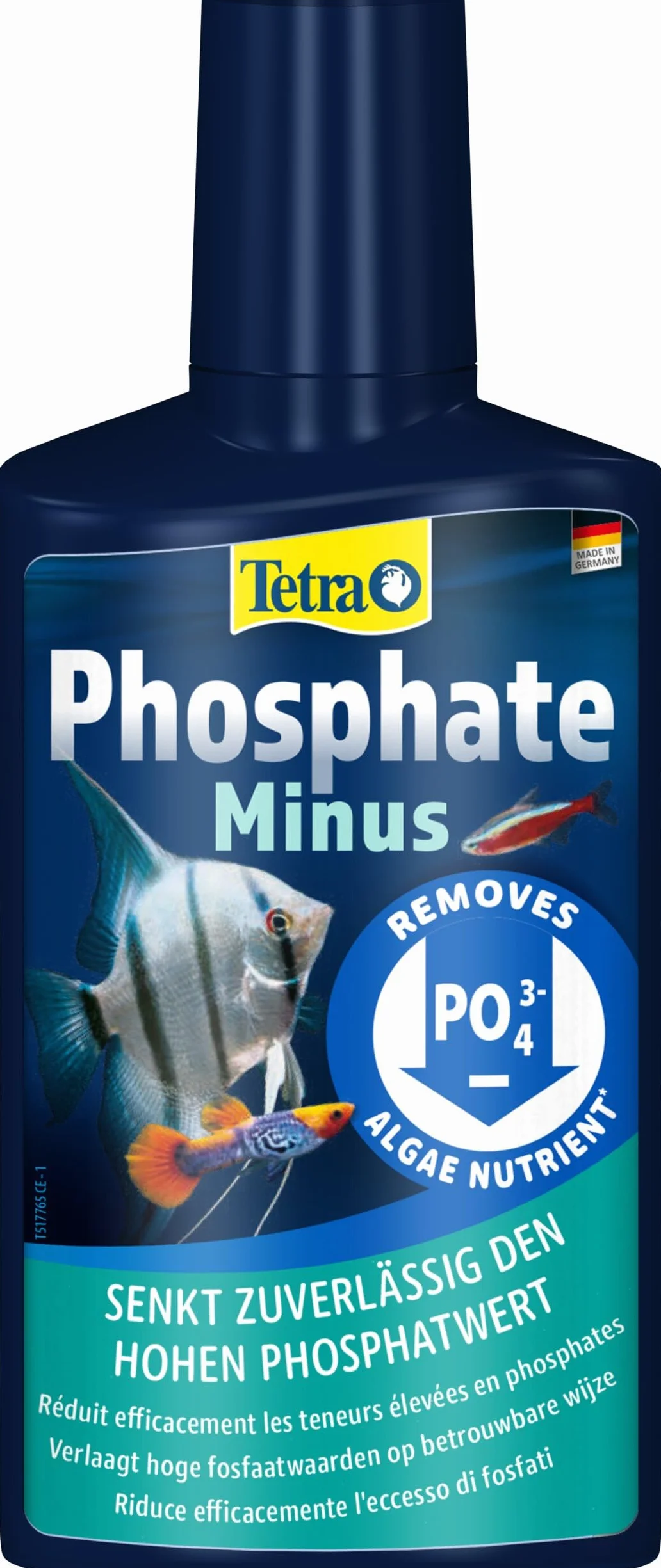 Tetra PhosphateMinus – delikatnie i niezawodnie obniża zawartość odżywczą alg, fosforan w akwarium, 250 ml