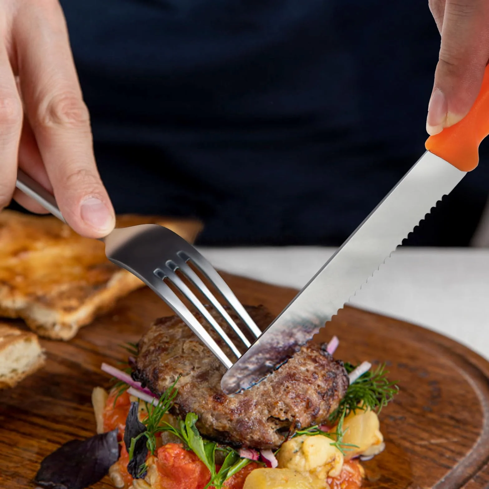 hunnycook kolorowy nóż śniadaniowy 12 sztuk, ząbkowany nóż stołowy z krawędzią piły, zestaw noży śniadaniowych ze stali nierdzewnej, można myć w zmywarce
