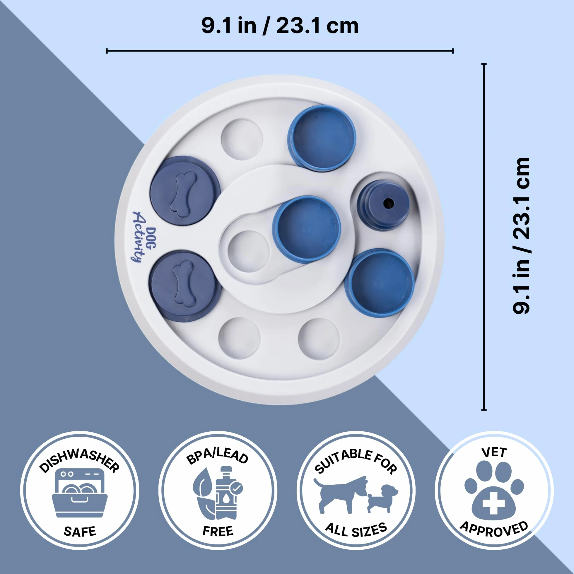 TRIXIE Zabawka dla psa Inteligencja Dog Activity gra strategiczna "Flip & Fun" – wymagająca zabawka inteligencyjna dla psów do pracy, ø 23 cm – 32001
