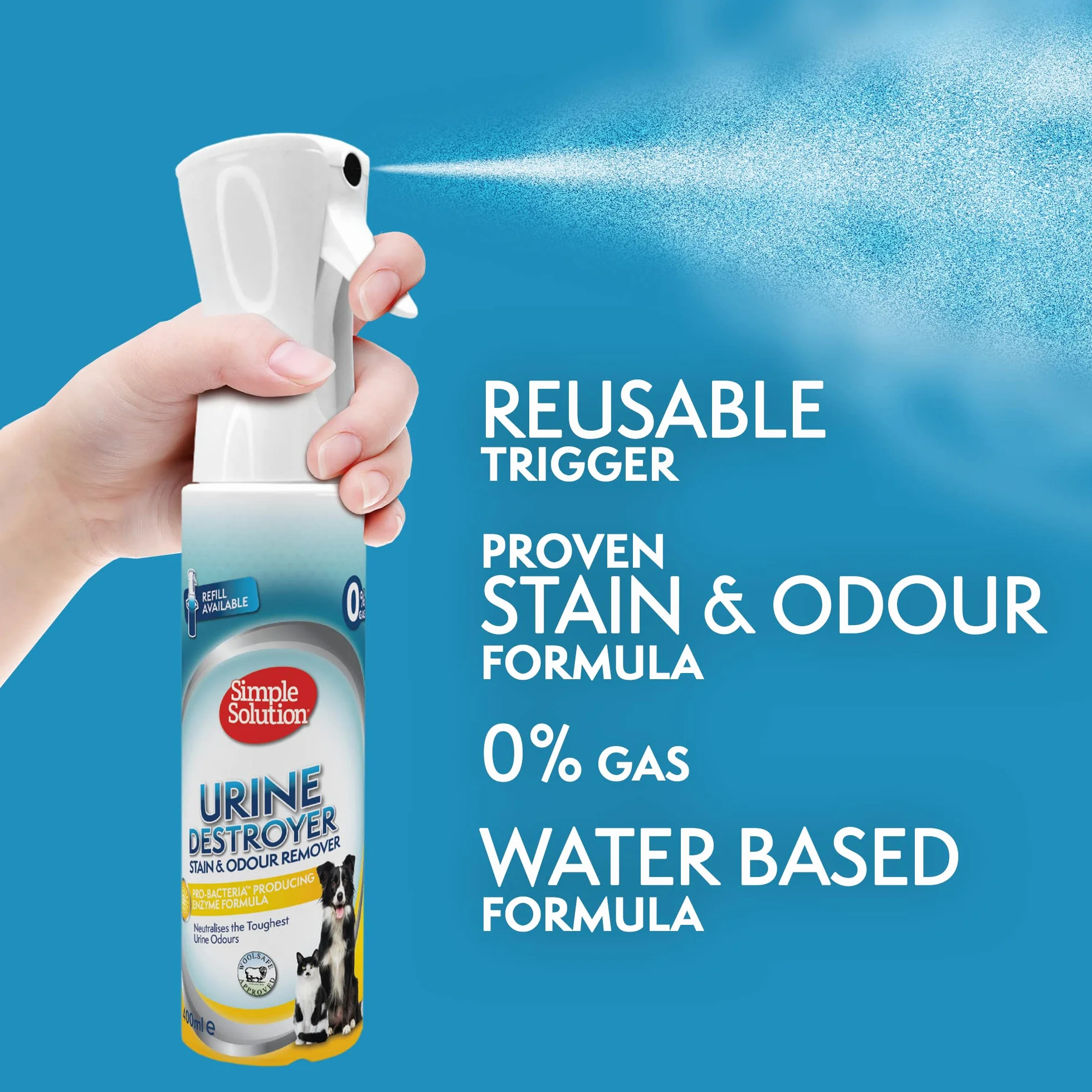 Simple Solution Cleaning Power Środek do Usuwania Plam i Zapachów Zwierząt Domowych, 400ml