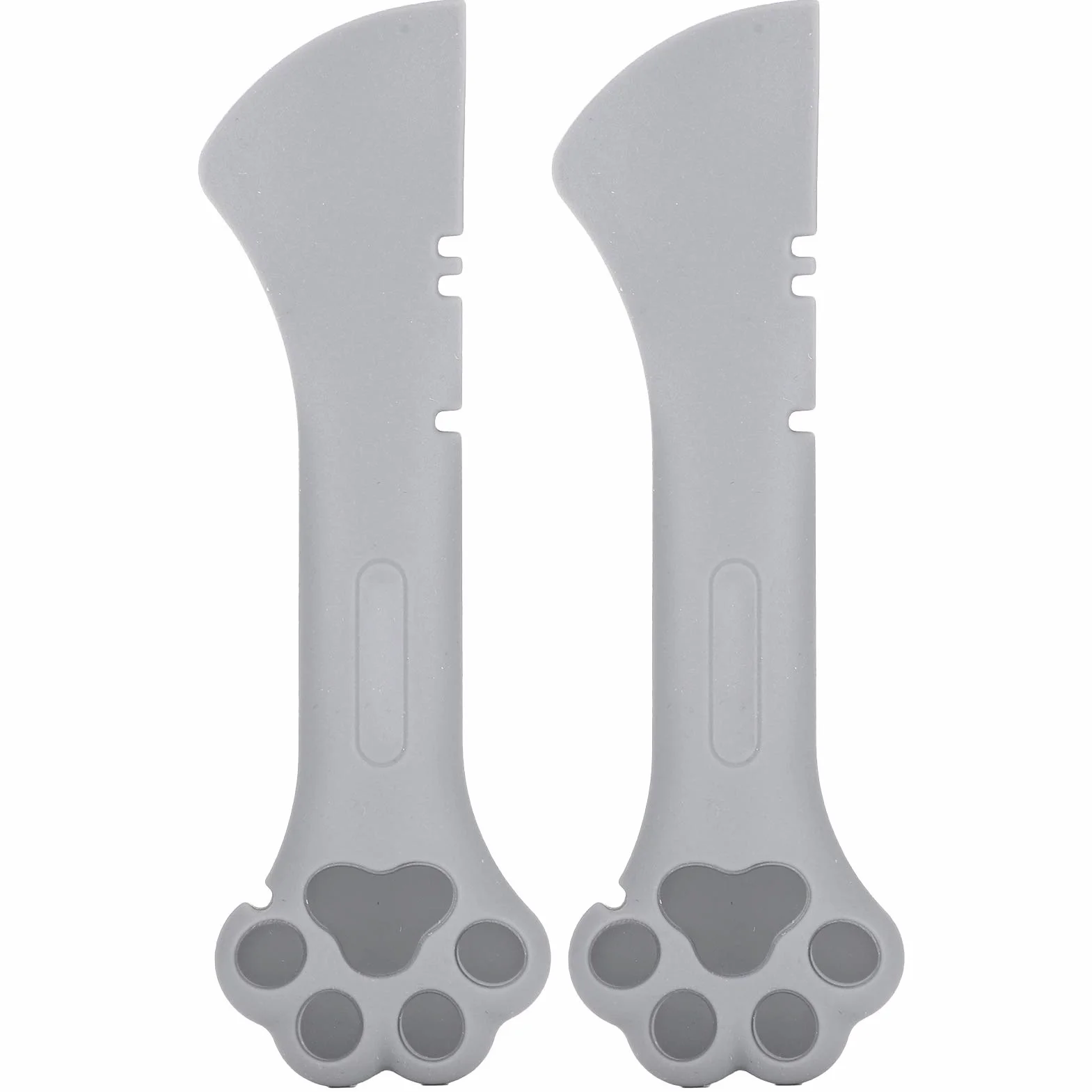 2PCS Wielofunkcyjny Kot Pet Can Otwieracz do żywności Silikonowy Lekka łyżka dla Psa, Urocza Szpatułka Miksująca łyżki z Mini Mokrej Puszki (GRAY)