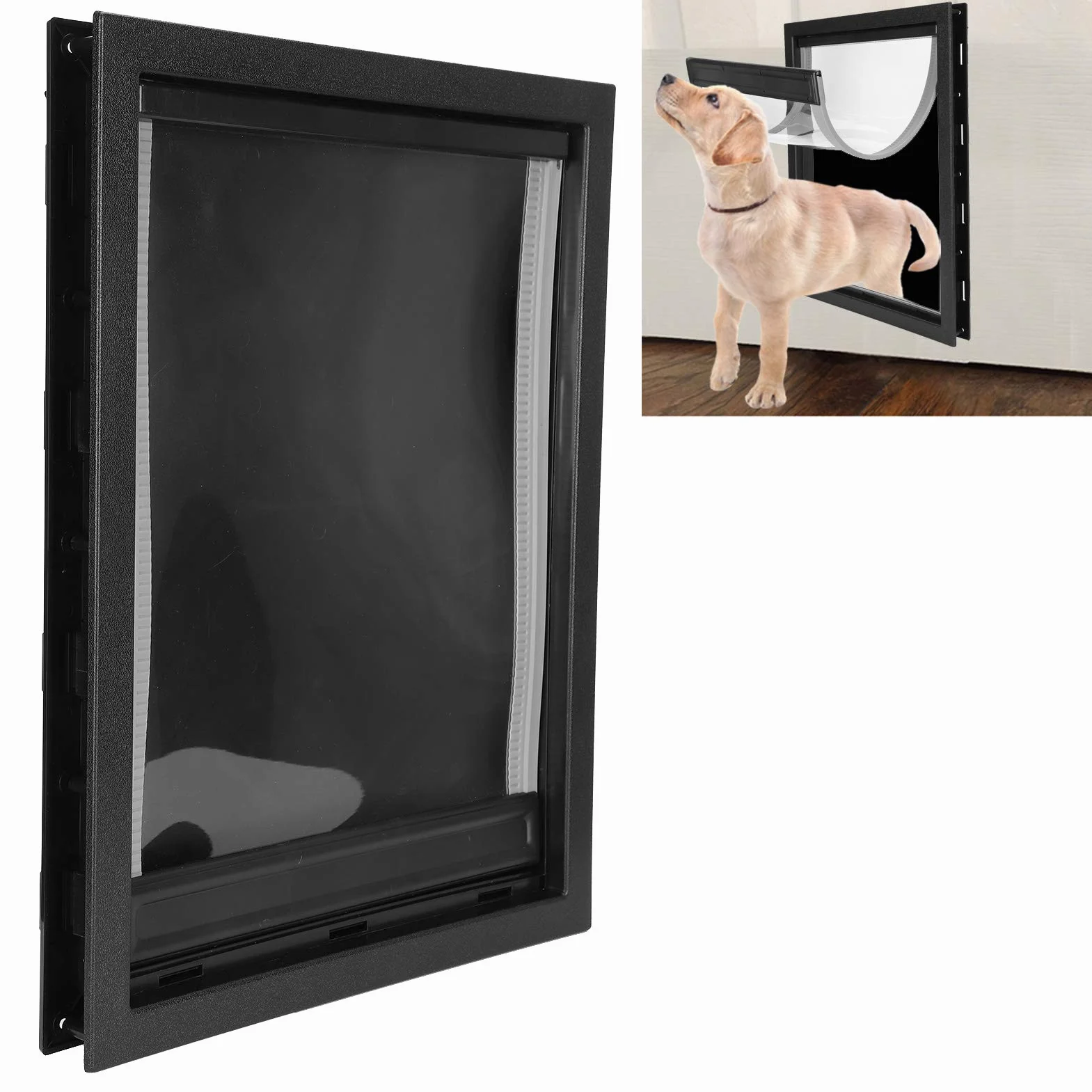 Plastikowe drzwiczki magnetyczne dla psów 50x38cm Czarny