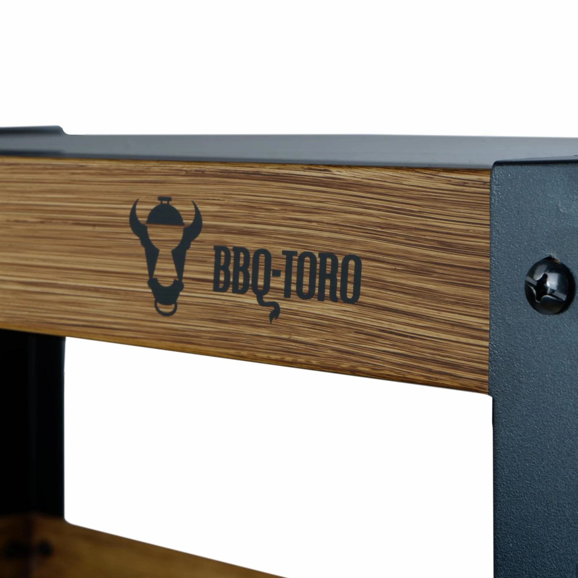 BBQ-Toro Grill na kółkach 95 x 50 x 90 cm, czarny, o wyglądzie drewna, stół do grillowania z dużą powierzchnią roboczą, stolik pomocniczy, grill outdoorowy, wózek do serwowania