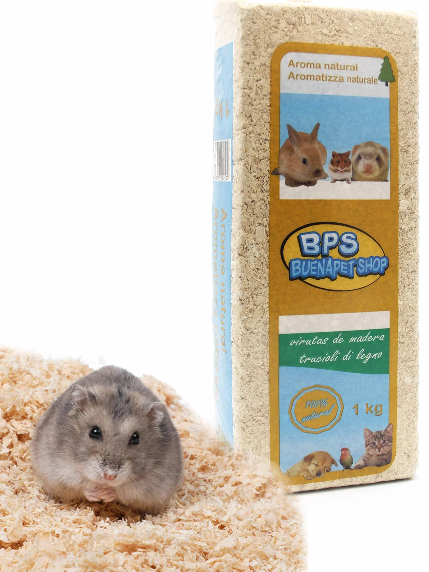 BPS wiórki drewniane higieniczna ściółka dla małych zwierząt 1 kg naturalny aromat