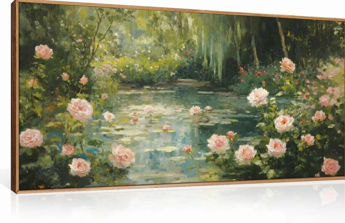 lianyibo Lilie wodne monet płótno ścienne sztuka, ogród pond impresjonistyczny plakat kwiatowy, wydruki do salonu, sypialni, farmhouse (90 x 180 cm, nieoprawione)