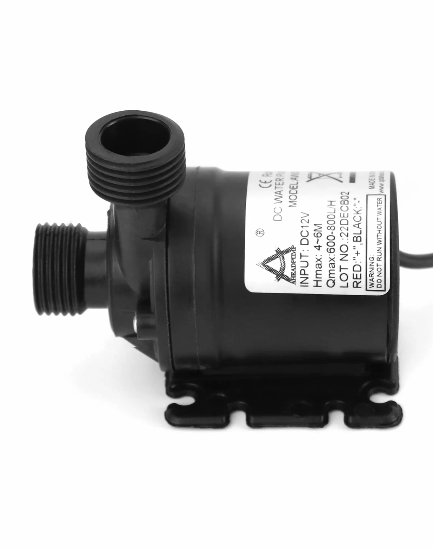QWORK® 2 kawałki DC 12V pompa wodna 800L/H 5M, bezszczotkowa zatapialna pompa wodna, do basenu fontannowego system obiegu słonecznego system obiegu wody