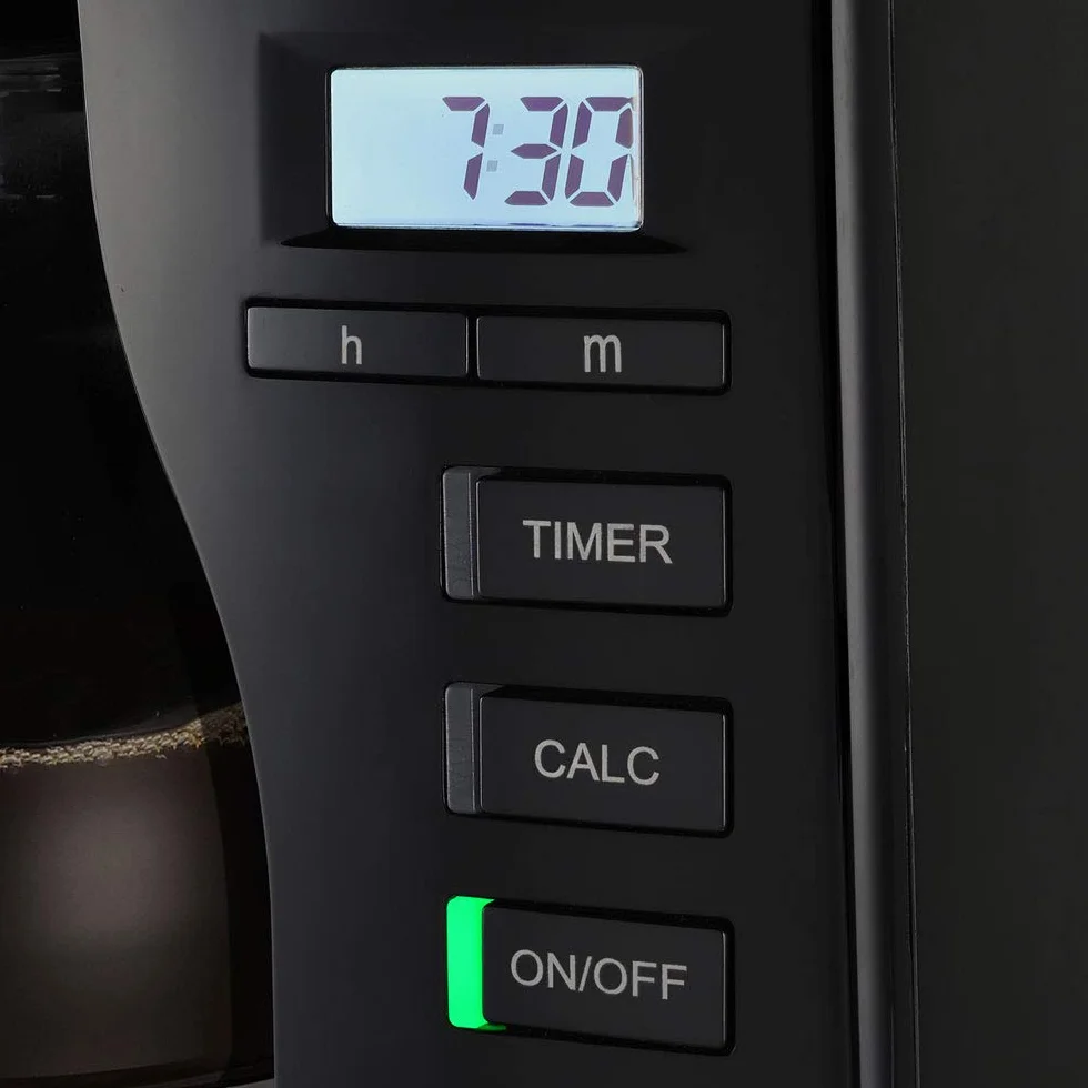 Melitta Look Timer – przelewowy ekspres do kawy – ze szklanym dzbankiem – funkcja timera – zatrzymanie kapania – 10 filiżanek – czarny (1025-08)