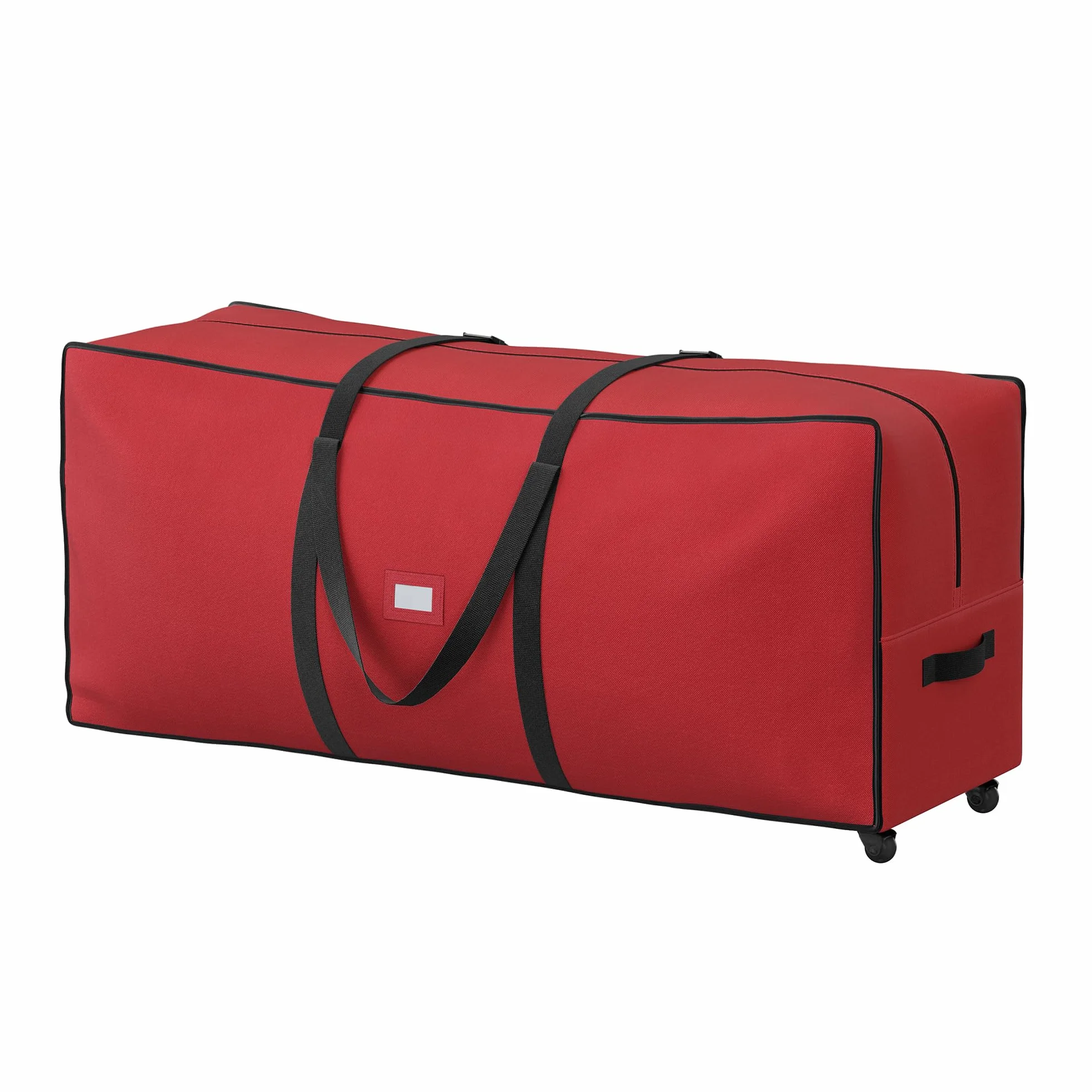 SONGMICS Torba na choinkę z kółkami 4 cm, skrzynia na choinkę do 229 cm, na zdejmowane drzewko, regulowane uchwyty, tkanina Oxford 600D, wiśniowa czerwień RXS004R03