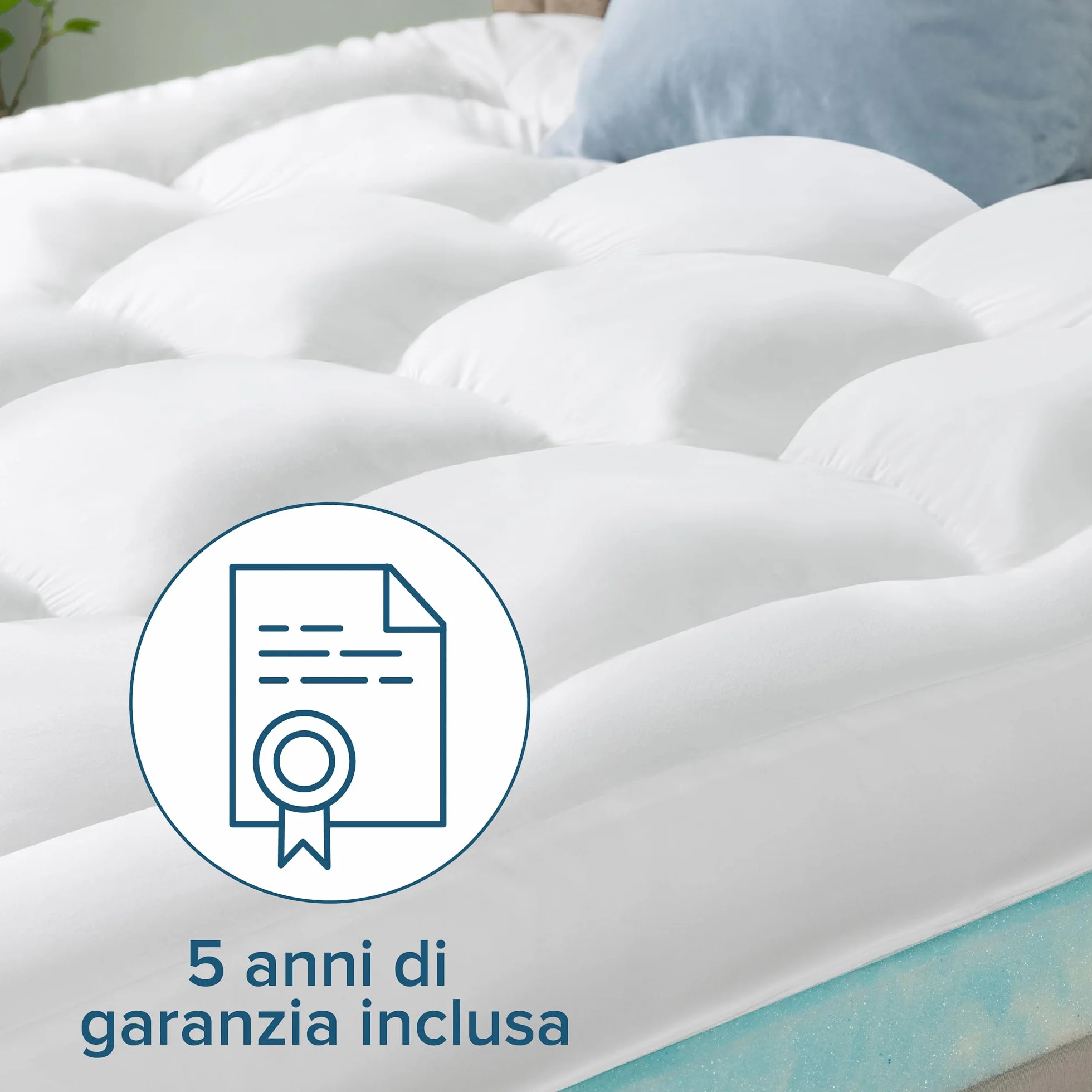 Zinus Mattress Topper, poliester, biały, 190 x 160 cm