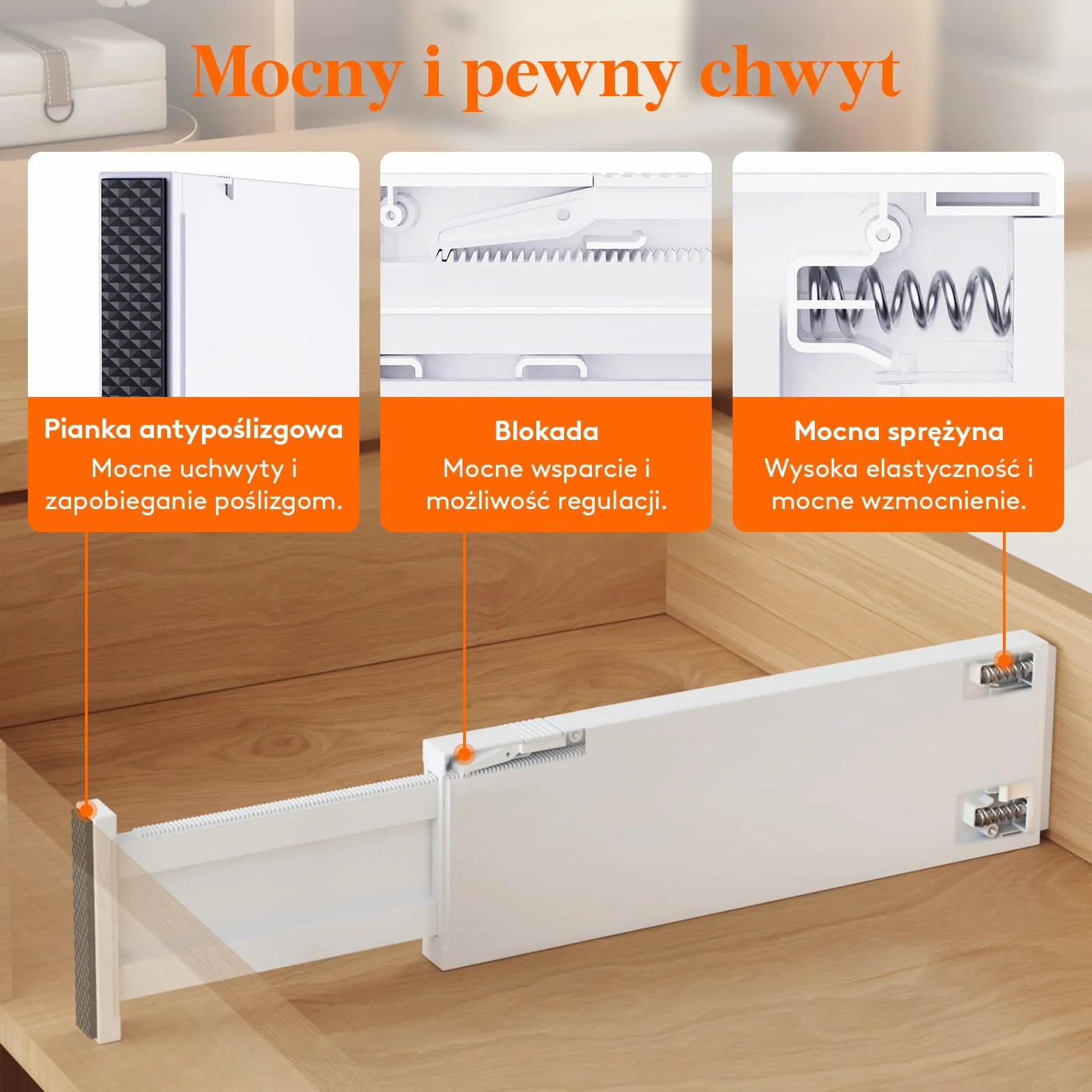 Lifewit 5-pak przegródek do szuflad o wysokości 10 cm, regulowane organizery na ubrania, rozszerzalne separatory komody w sypialni/łazience/kuchni/biurze