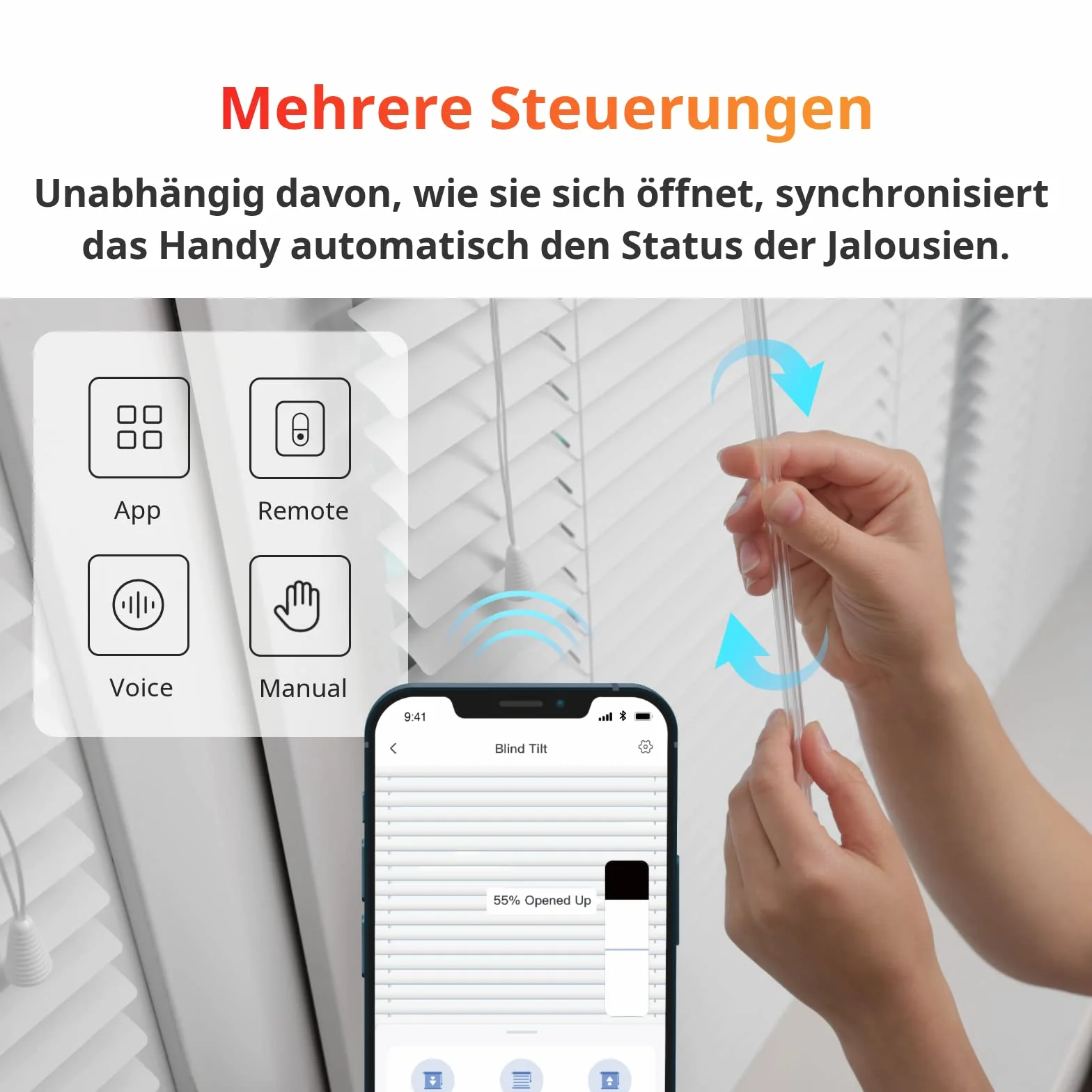 SwitchBot Zmotoryzowany silnik żaluzji, z pilotem zdalnego sterowania Bluetooth, zasilany energią słoneczną, z SwitchBot Hub Mini, kompatybilny z Alexa