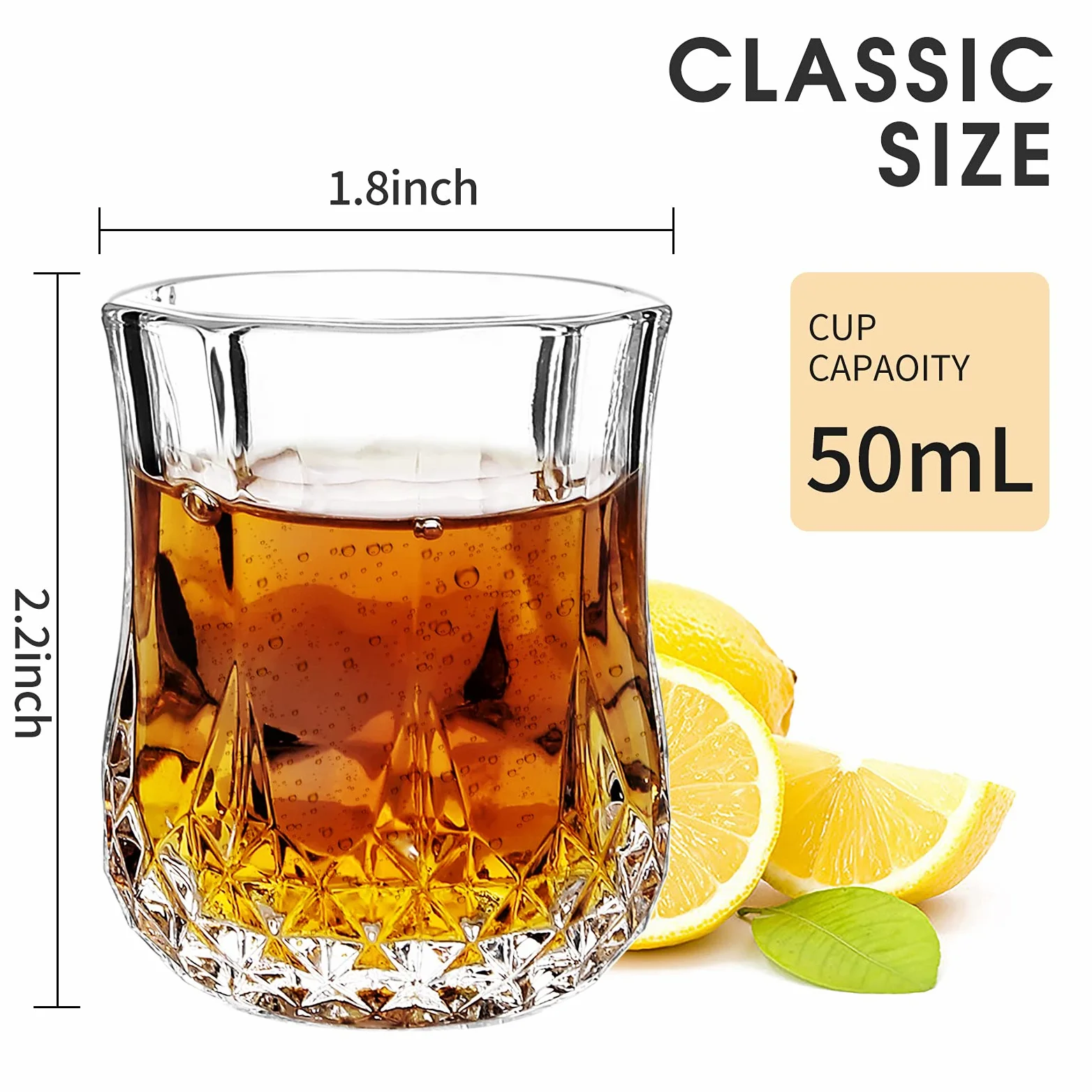 JAIEF Kieliszki tequila o pojemności 50 ml z ciężką podstawą Kieliszki do wódki (4)
