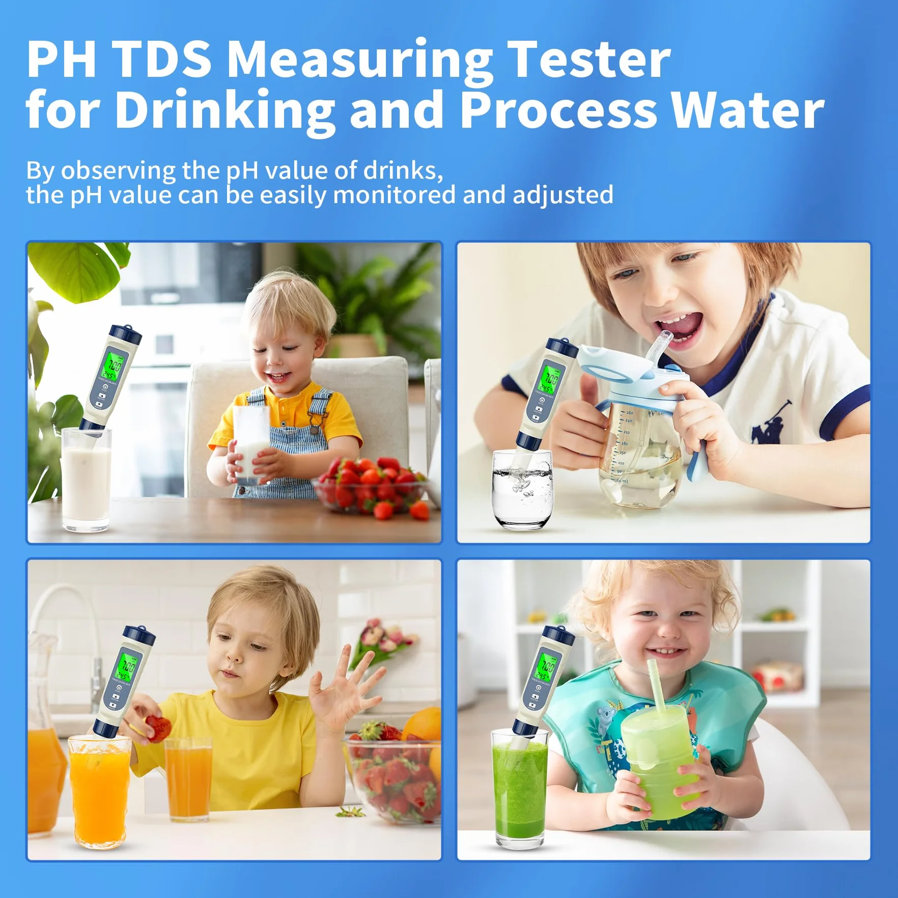 5 w 1 tester jakości wody do basenu, tester pH z wyświetlaczem cyfrowym, tester TDS/EC/zawartości soli/temperatury/pH, do wody pitnej, basenów, akwariów, upraw hydroponicznych