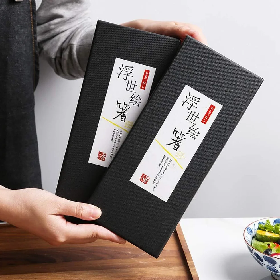5 par pałeczek drewnianych, pałeczek do sushi wielokrotnego użytku do makaronu ramenowego