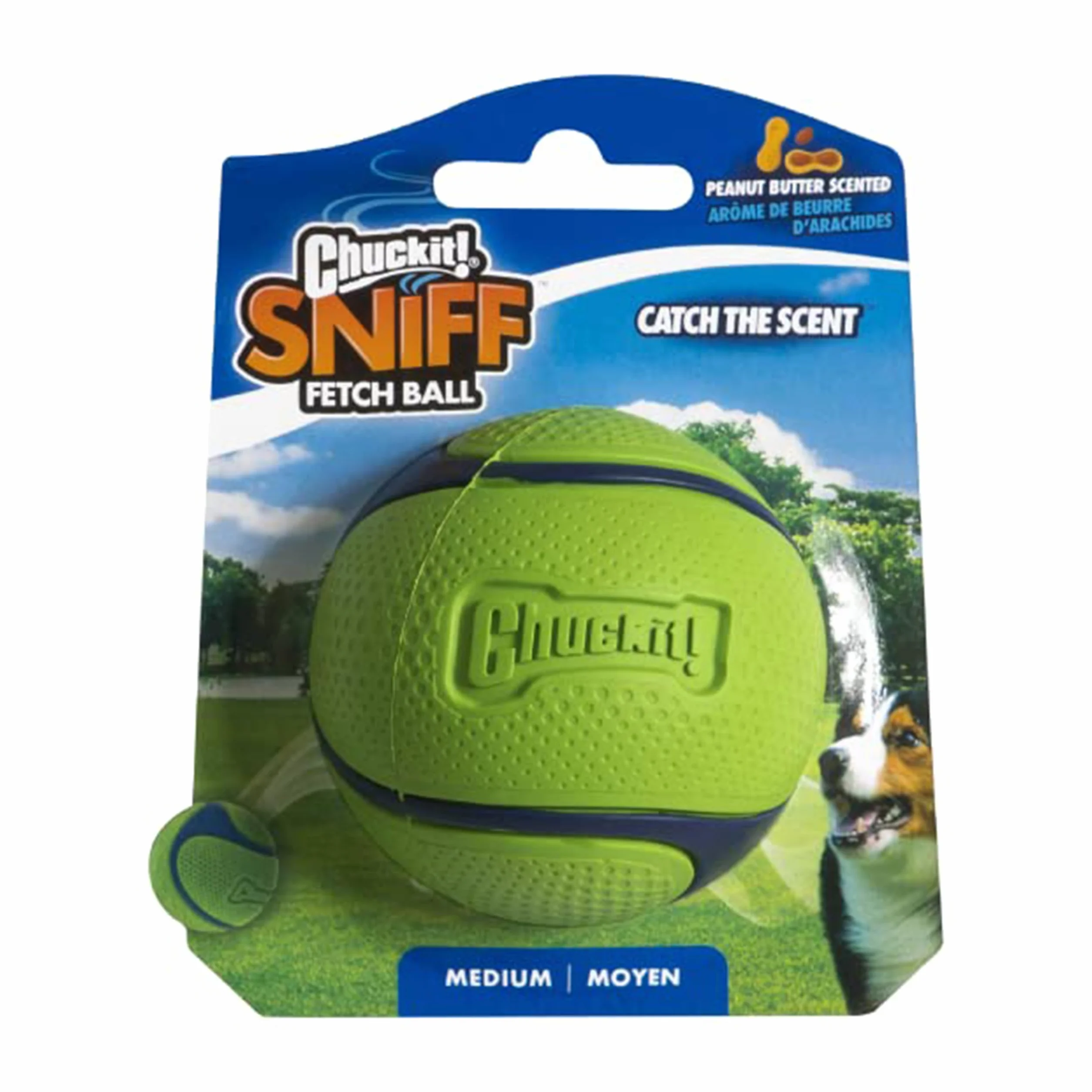 Chuckit! Sniff Ball zabawka dla psa, trwała, pachnąca gumowa piłka, średnia