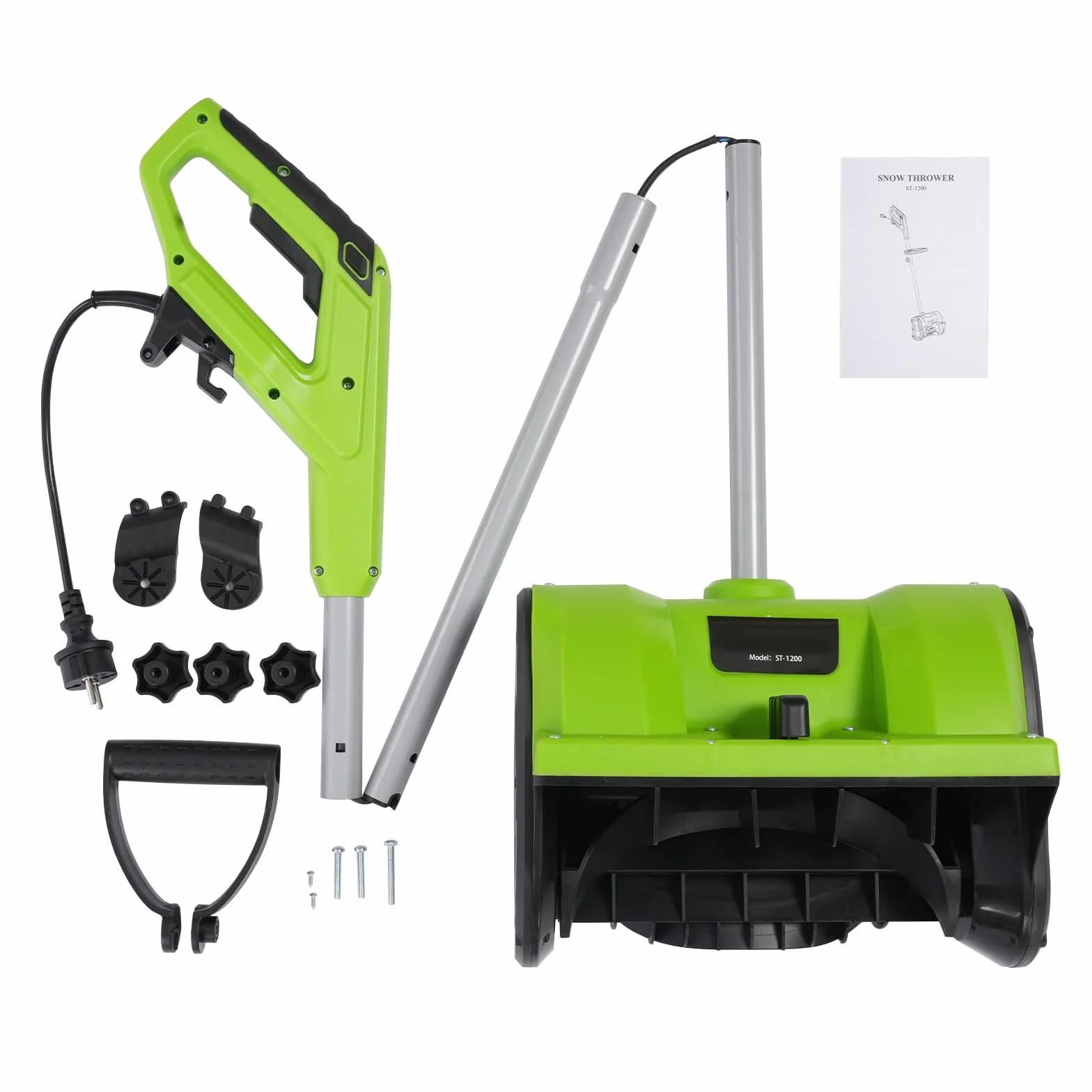 Odśnieżarka elektryczna szczotka do śniegu 1200 W 220 V 8 m zasięg wyrzutu 30 cm szerokość odśnieżania wysokość śniegu 15 cm do gospodarstwa domowego fabryki podwórka szkolnego odśnieżania