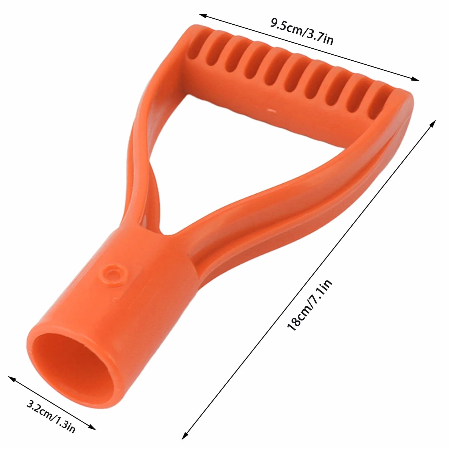 Uchwyt łopaty Łopata Śrubowy Uchwyt Antypoślizgowy Zamiennik 32 Mm Plastik do łopaty Łopaty Ogrodowe (ORANGE)