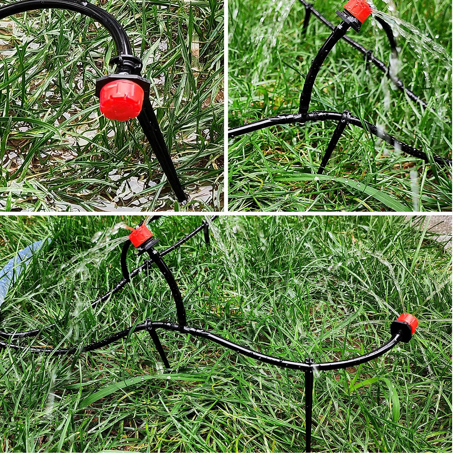 VooGenzek 100 Sztuk Wsparcie Nawadniania Kroplowego, Wsporniki do Nawadniania, do Węża 4/7 mm, do Ogrodów Warzywnych, Roślin lub Rabat Kwiatowych