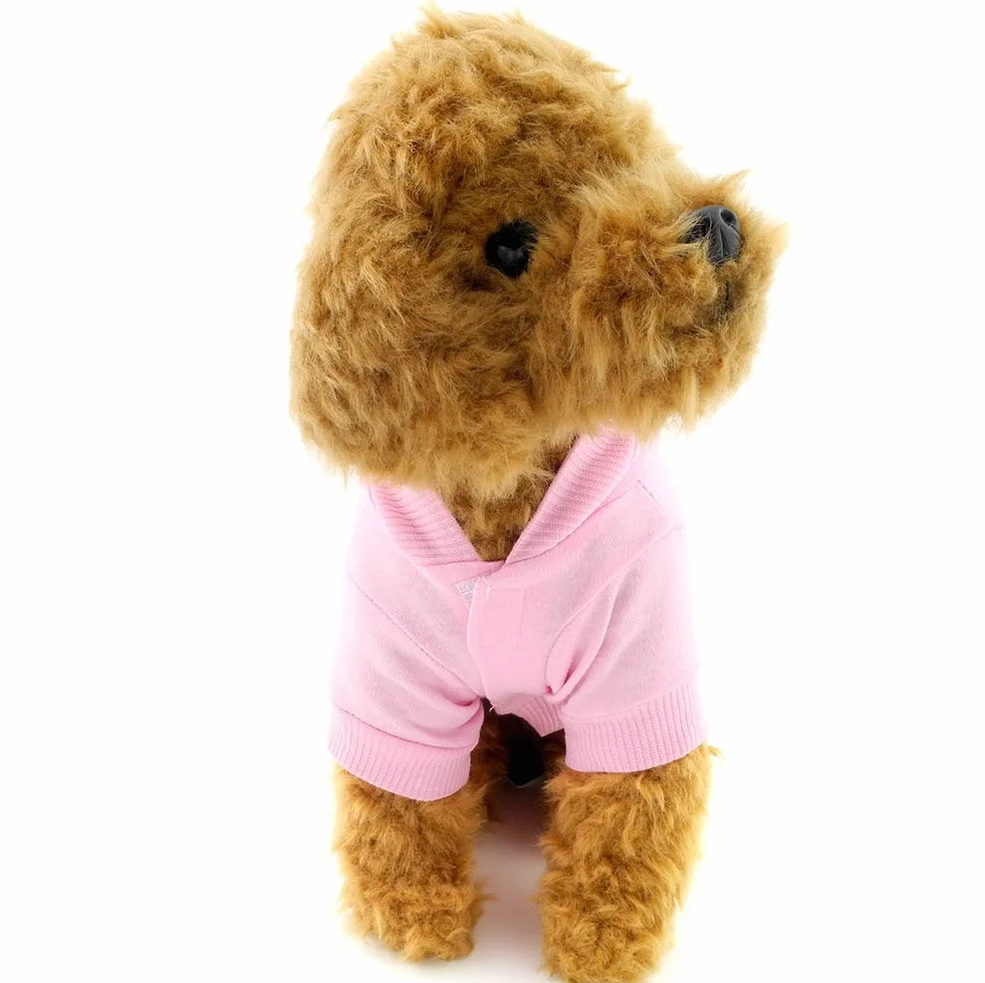 SMALLLEE_LUCKY_STORE Mały pies zepsuta bluza z kapturem chihuahua ubrania dla dziewcząt korona szczeniak koszulka dla kota Yorkshire zabawka pudel różowy S