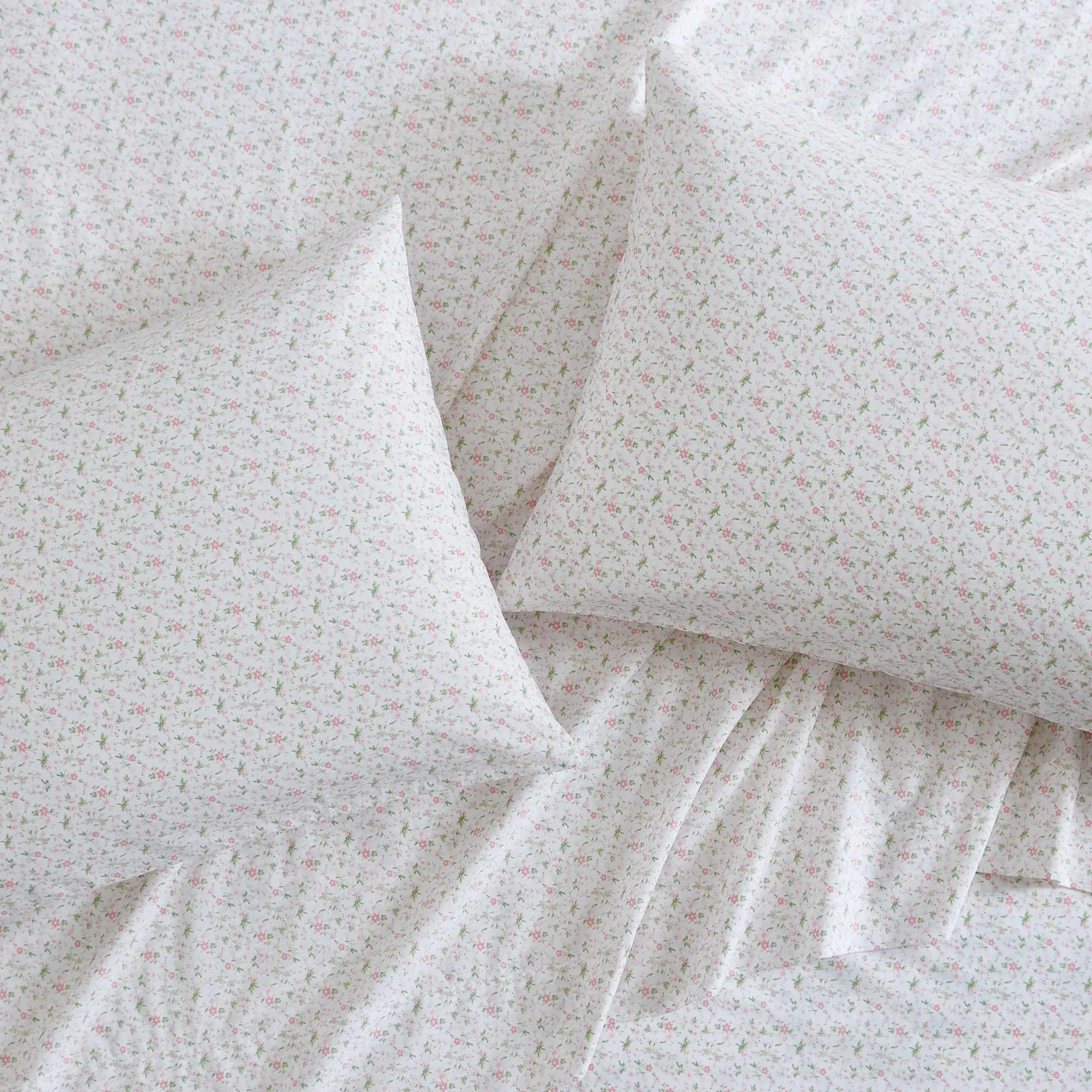 Laura Ashley Prześcieradła w rozmiarze Twin XL, zestaw pościeli z bawełny perkalowej, lekka i oddychająca dekoracja domu, kolor różowy (Evie Pink), rozmiar Twin XL