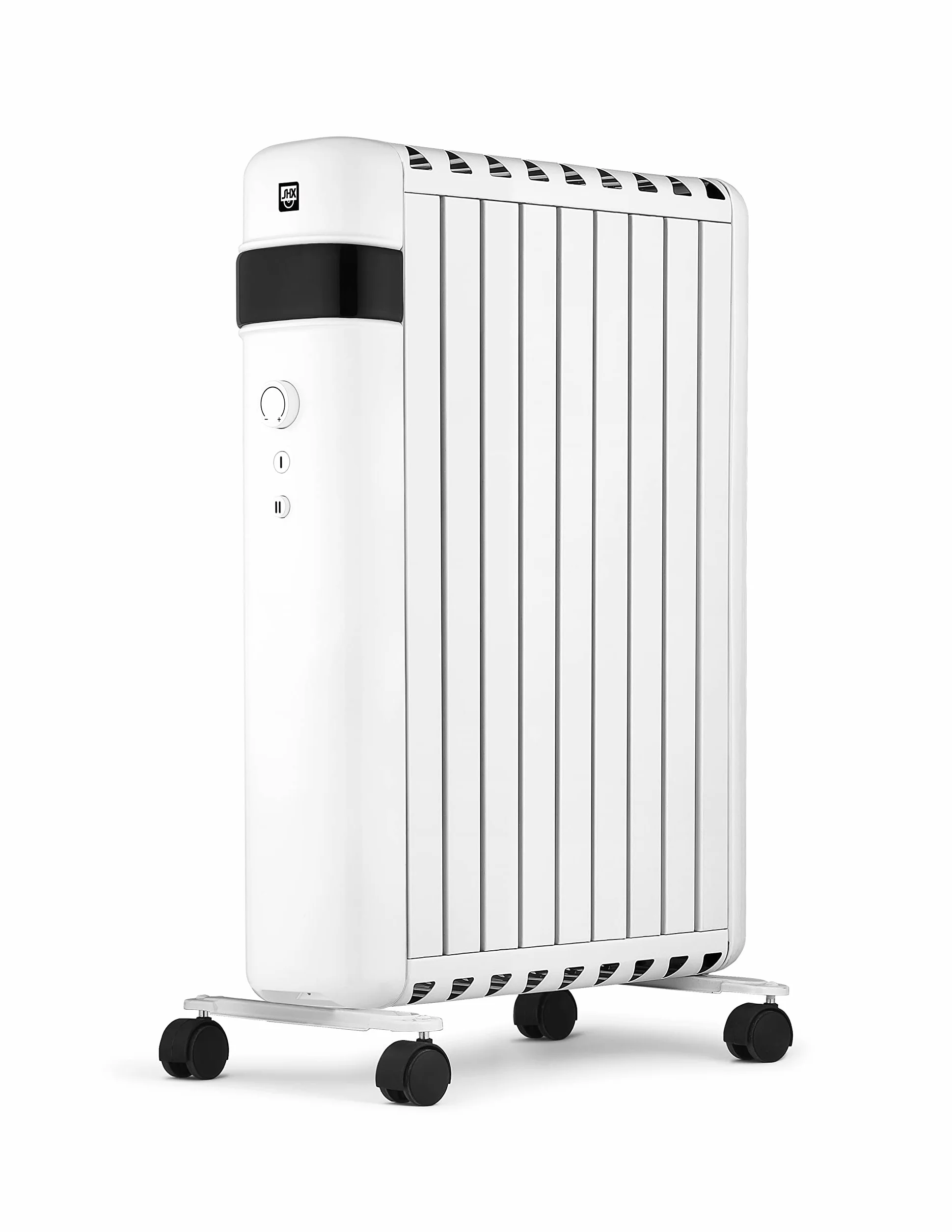SHX SHX30ROF2000 bezolejowy grzejnik 2000 W, grzejnik elektryczny z 2 stopniami ogrzewania, tryb oszczędzania energii, termostat, automatyczne wyłączanie, zabezpieczenie przed przewróceniem, błyszczący biały