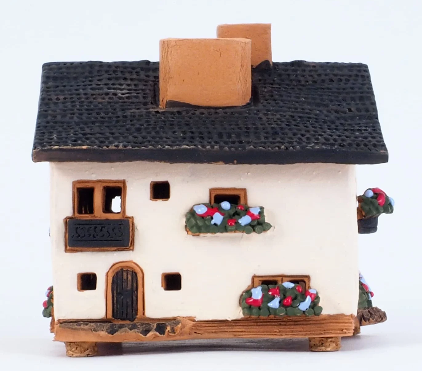 Ceramiczny domek świetlny, rękodzieło, miniaturowa artystyczna skrzynka na biżuterię w Seefeld, Austrii, A237AR