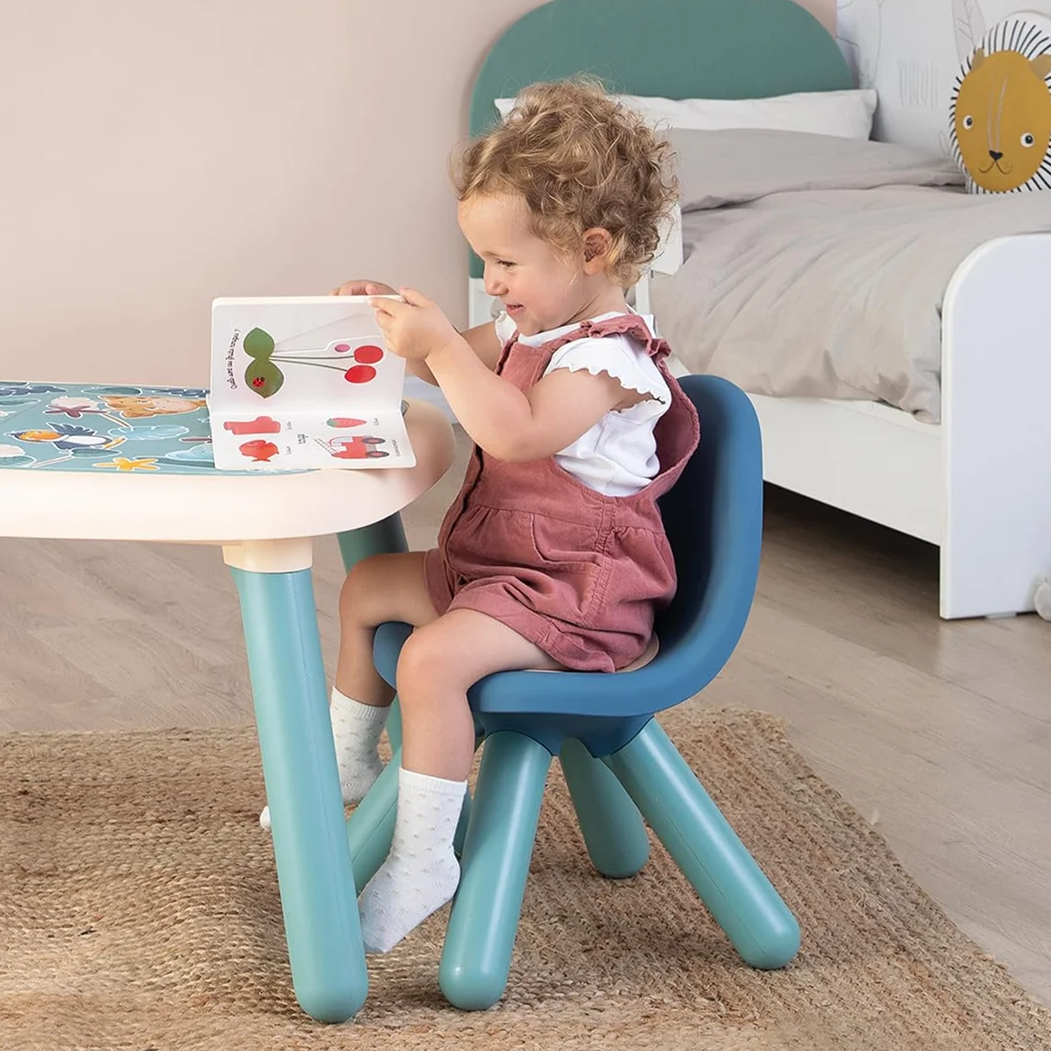 Little Smoby - Niebieskie krzesełko dziecięce - Meble do wnętrz i na zewnątrz - Powłoka anty-UV - Od 18 miesięcy - Wyprodukowano we Francji