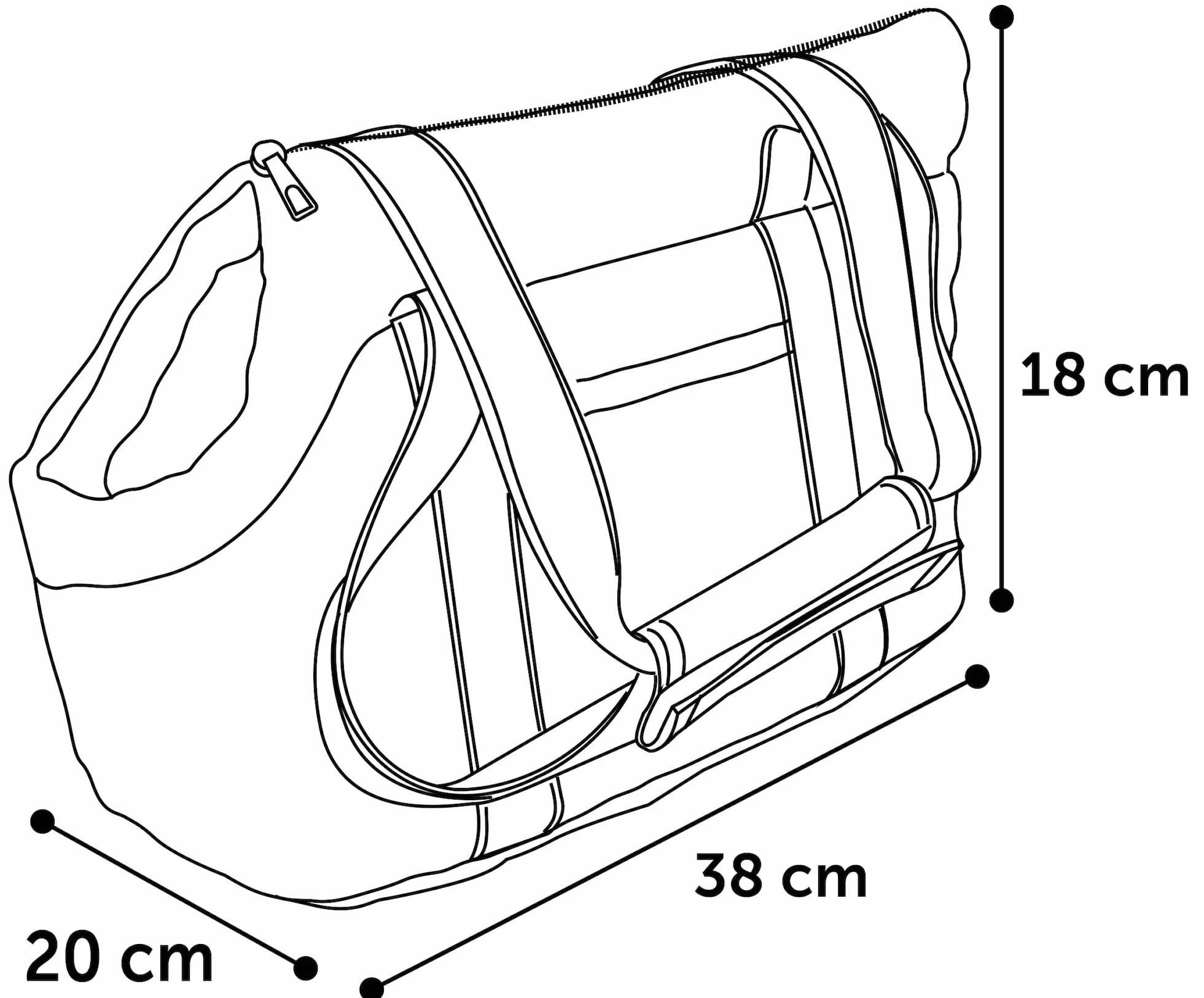 Flamingo F Torba transportowa Bailey Czarny 38x20x18CM