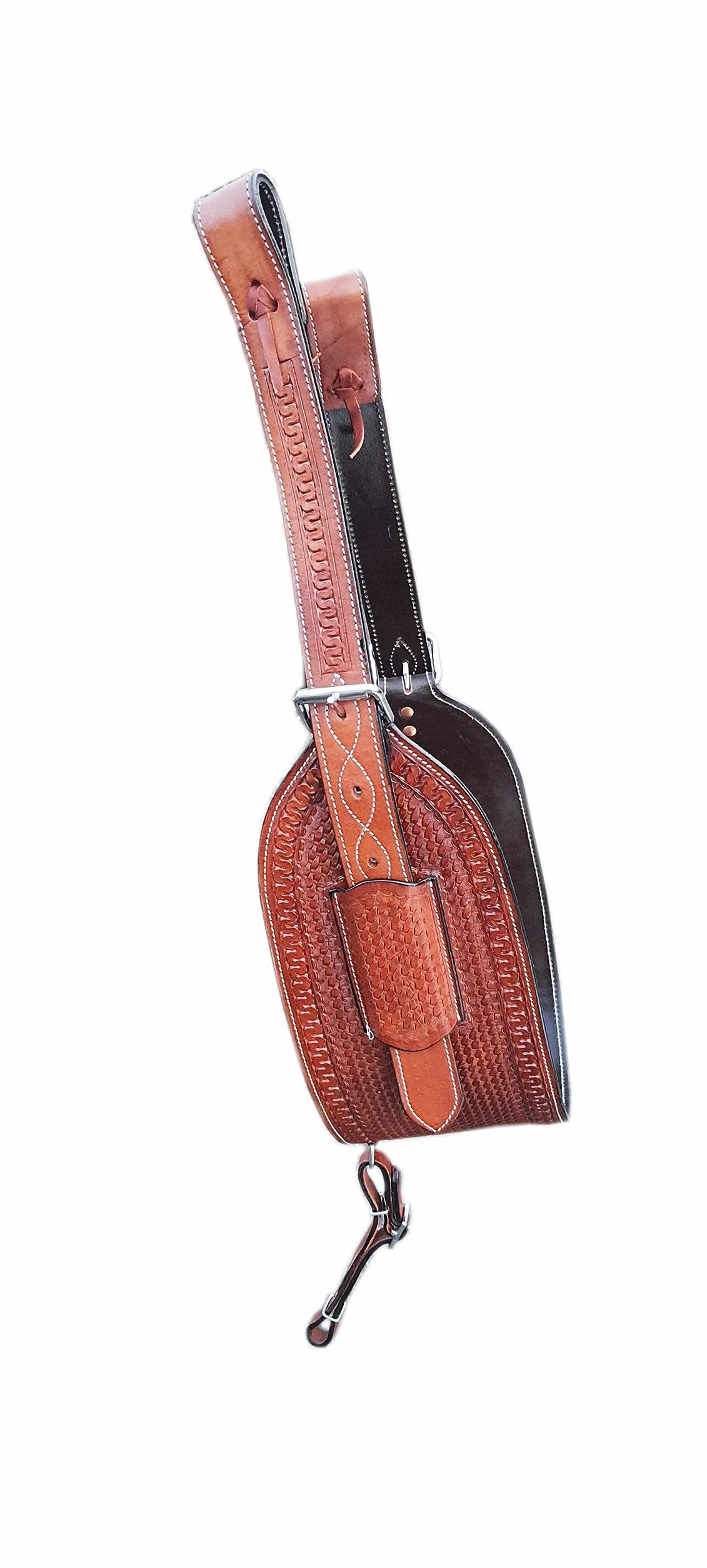 Skórzane Siodło Roper Western z Floral Tooled i Kęsami Brązowy